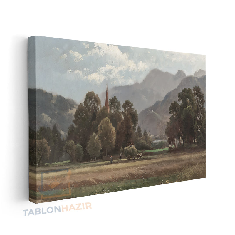 Yatay Kanvas Duvar Tablosu Vintagekirsalmanzarasi5 Salon Tablosu Ofis Tablosu Ev Hediyesi Dekorasyon