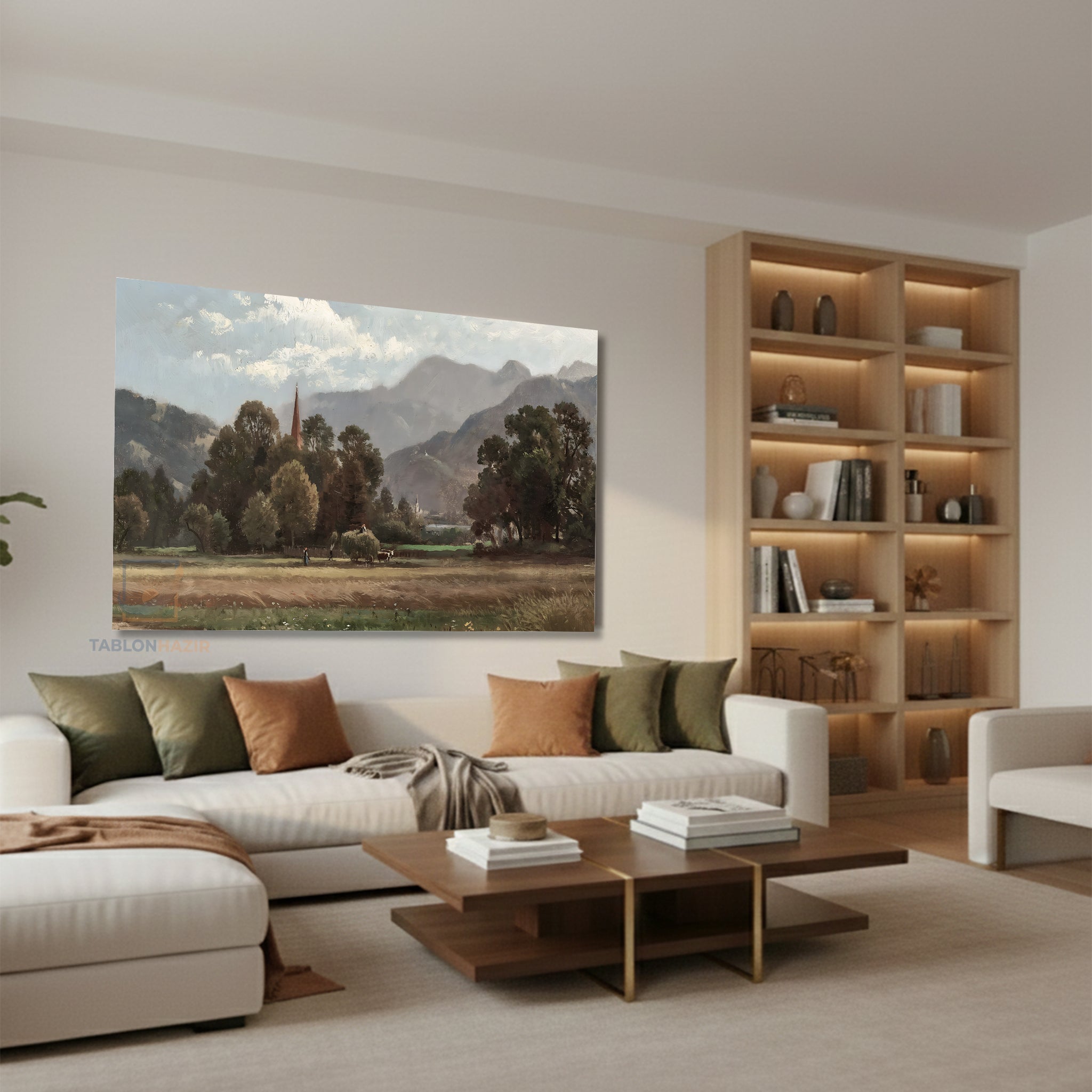 Yatay Kanvas Duvar Tablosu Vintagekirsalmanzarasi5 Salon Tablosu Ofis Tablosu Ev Hediyesi Dekorasyon