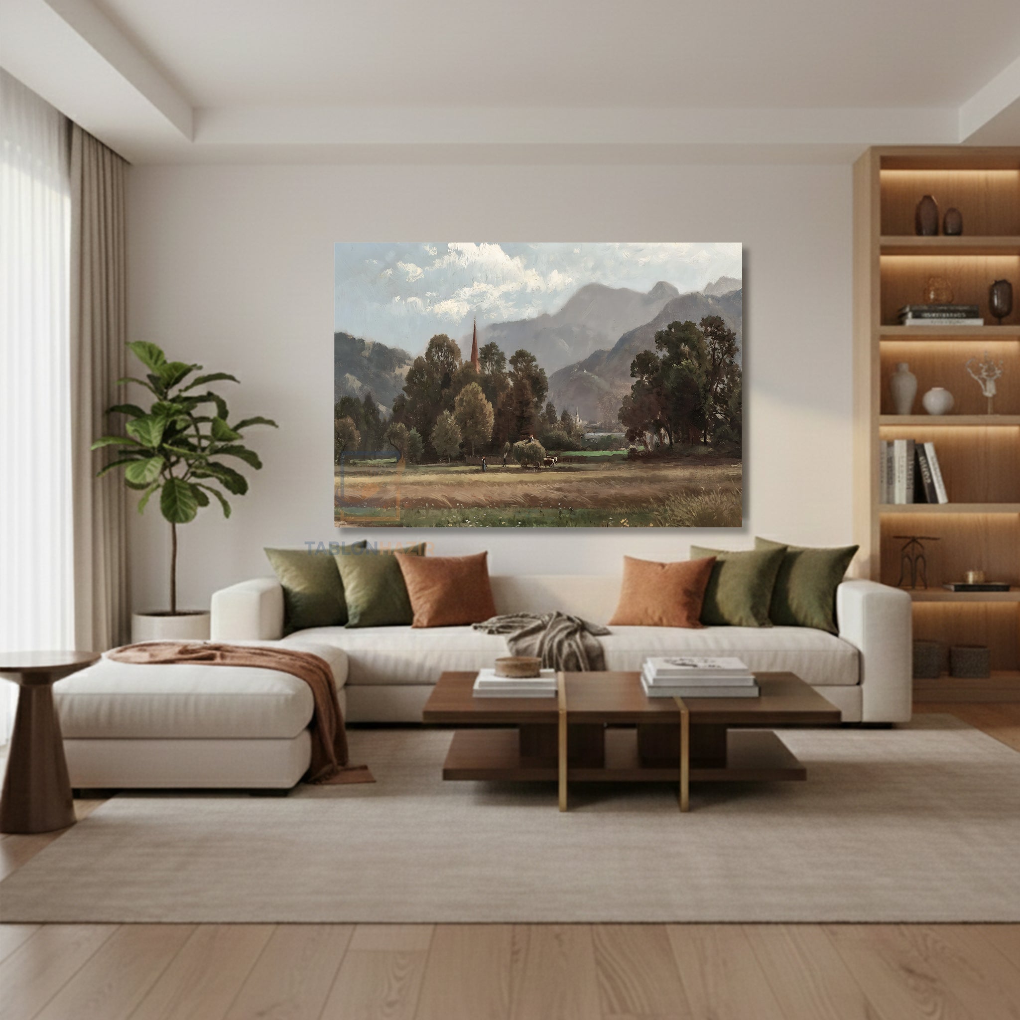 Yatay Kanvas Duvar Tablosu Vintagekirsalmanzarasi5 Salon Tablosu Ofis Tablosu Ev Hediyesi Dekorasyon