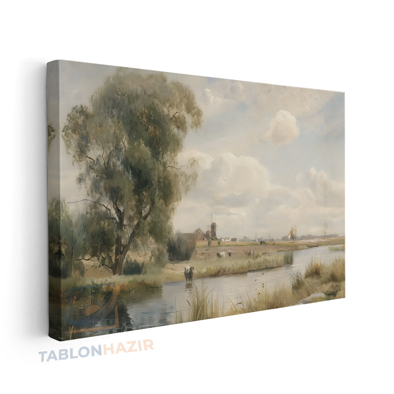 Yatay Kanvas Duvar Tablosu Vintagekirsalmanzarasi6 Salon Tablosu Ofis Tablosu Ev Hediyesi Dekorasyon