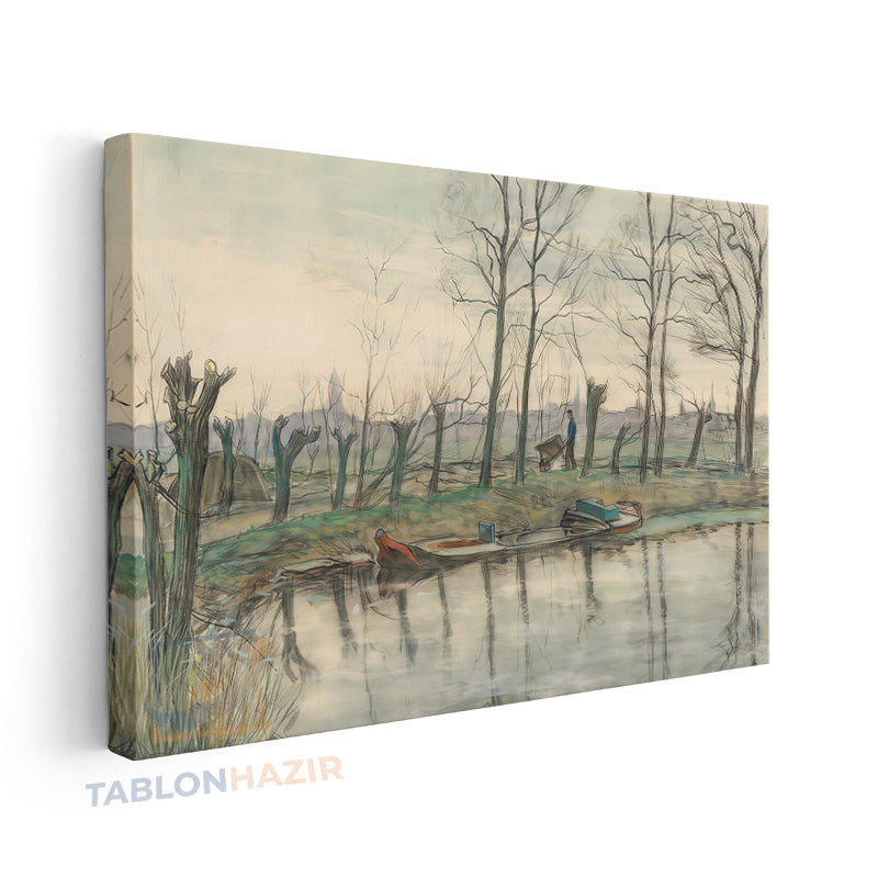 Yatay Kanvas Duvar Tablosu Vintagemanzara Salon Tablosu Ofis Tablosu Yeni Ev Hediyesi Dekorasyon