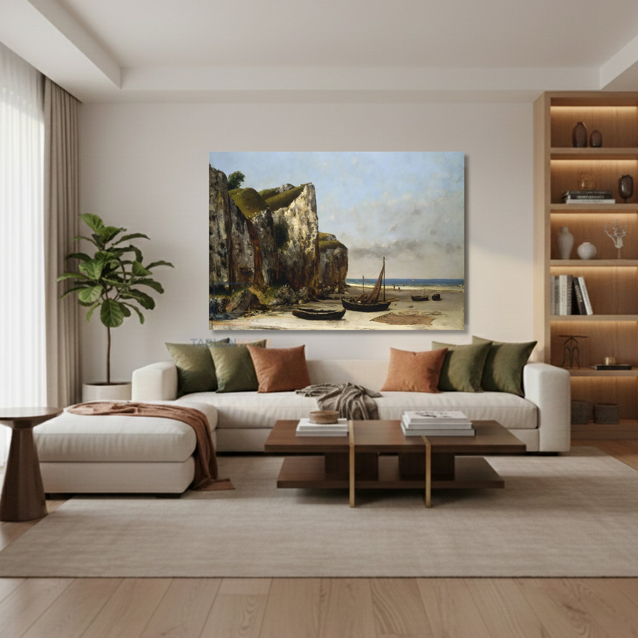 Yatay Kanvas Duvar Tablosu Vintagemanzara2 Salon Tablosu Ofis Tablosu Yeni Ev Hediyesi Dekorasyon