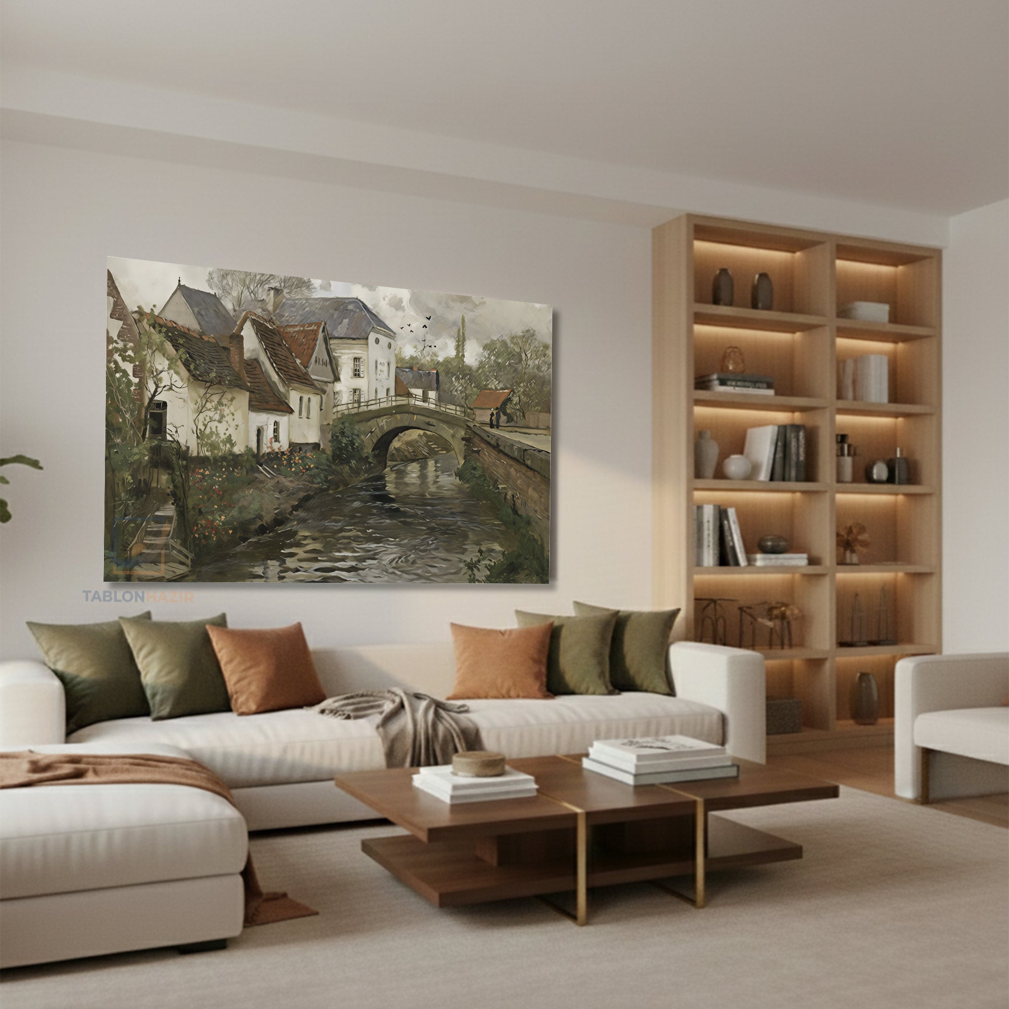 Yatay Kanvas Duvar Tablosu Vintagemanzara4 Salon Tablosu Ofis Tablosu Yeni Ev Hediyesi Dekorasyon