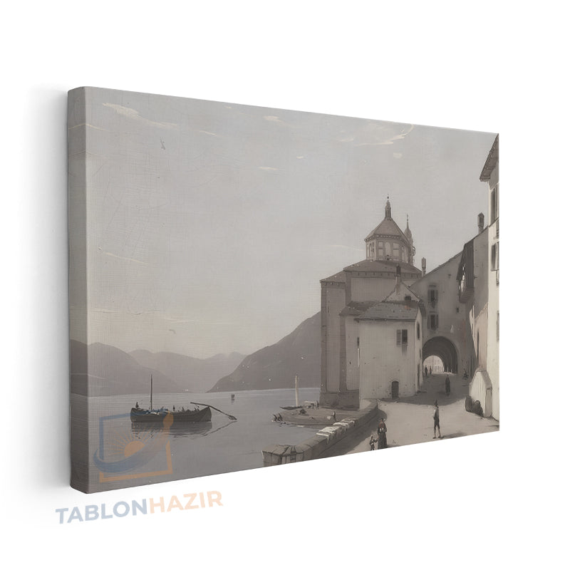 Yatay Kanvas Duvar Tablosu Vintagesehirmanzarasi Salon Tablosu Ofis Tablosu Ev Hediyesi Dekorasyon