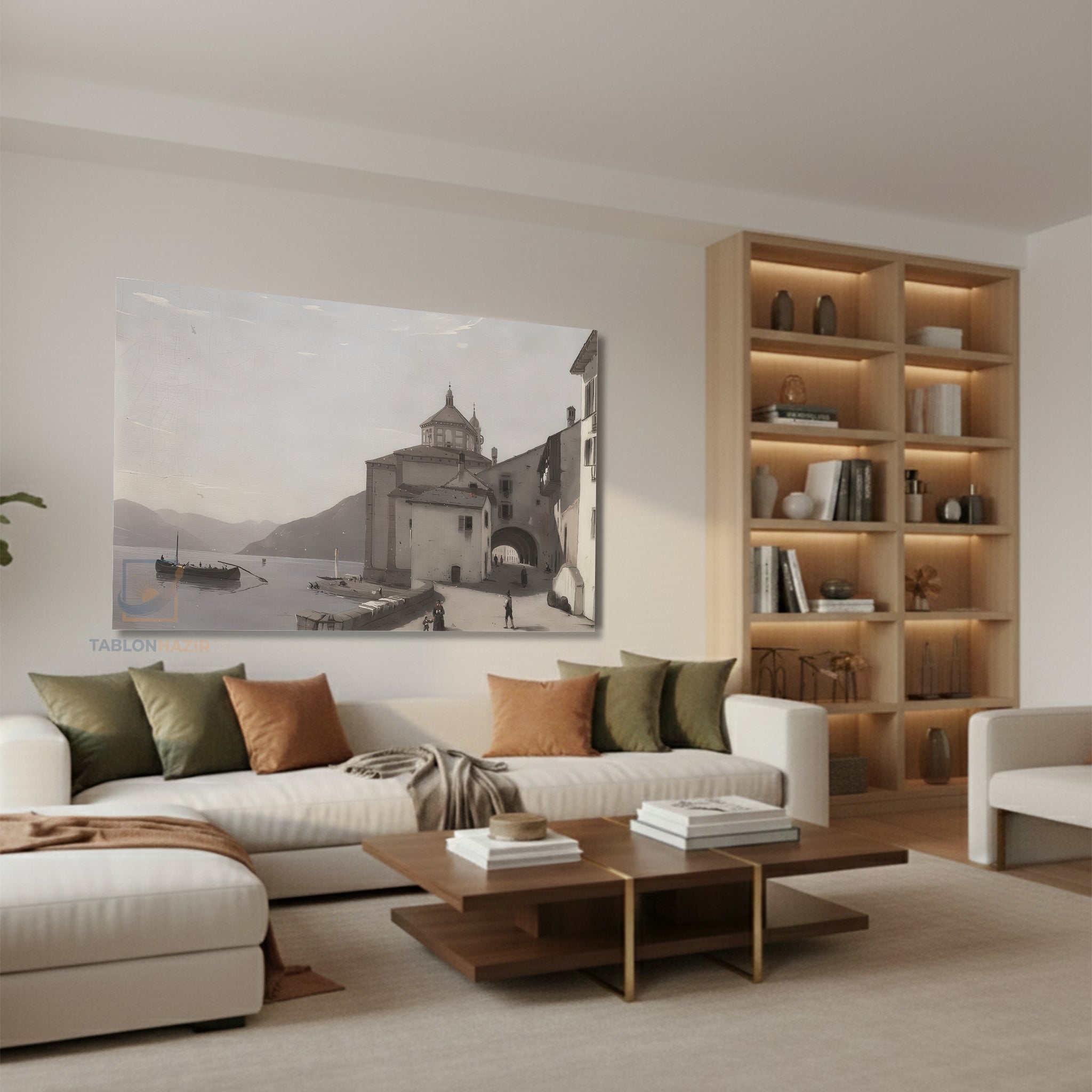 Yatay Kanvas Duvar Tablosu Vintagesehirmanzarasi Salon Tablosu Ofis Tablosu Ev Hediyesi Dekorasyon