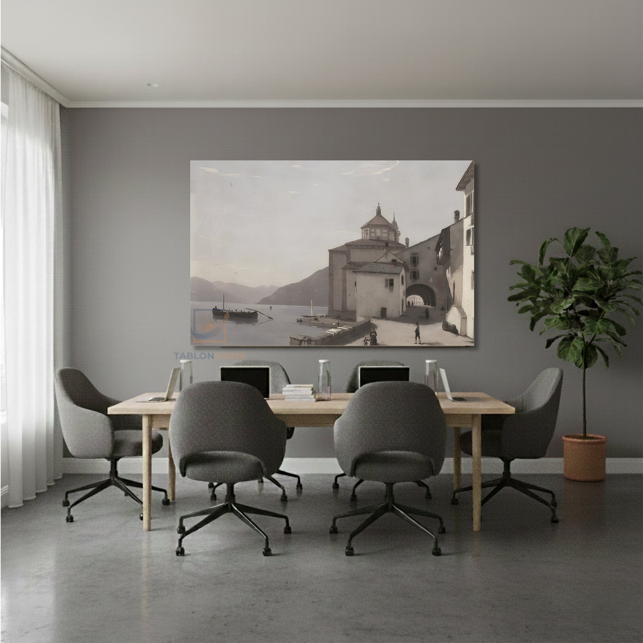 Yatay Kanvas Duvar Tablosu Vintagesehirmanzarasi Salon Tablosu Ofis Tablosu Ev Hediyesi Dekorasyon