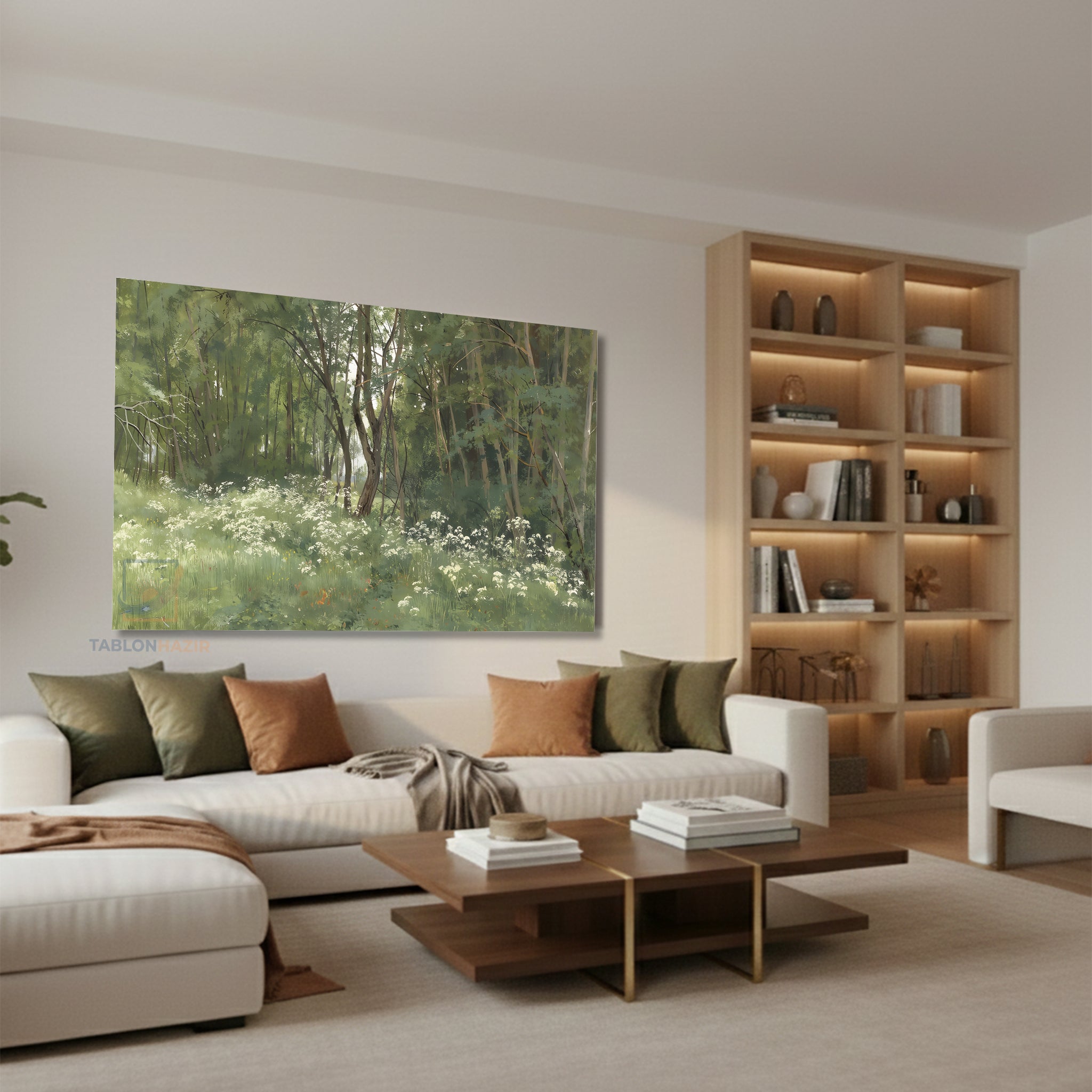 Yatay Kanvas Duvar Tablosu Yesildogamanzarasi Salon Tablosu Ofis Tablosu Yeni Ev Hediyesi Dekorasyon