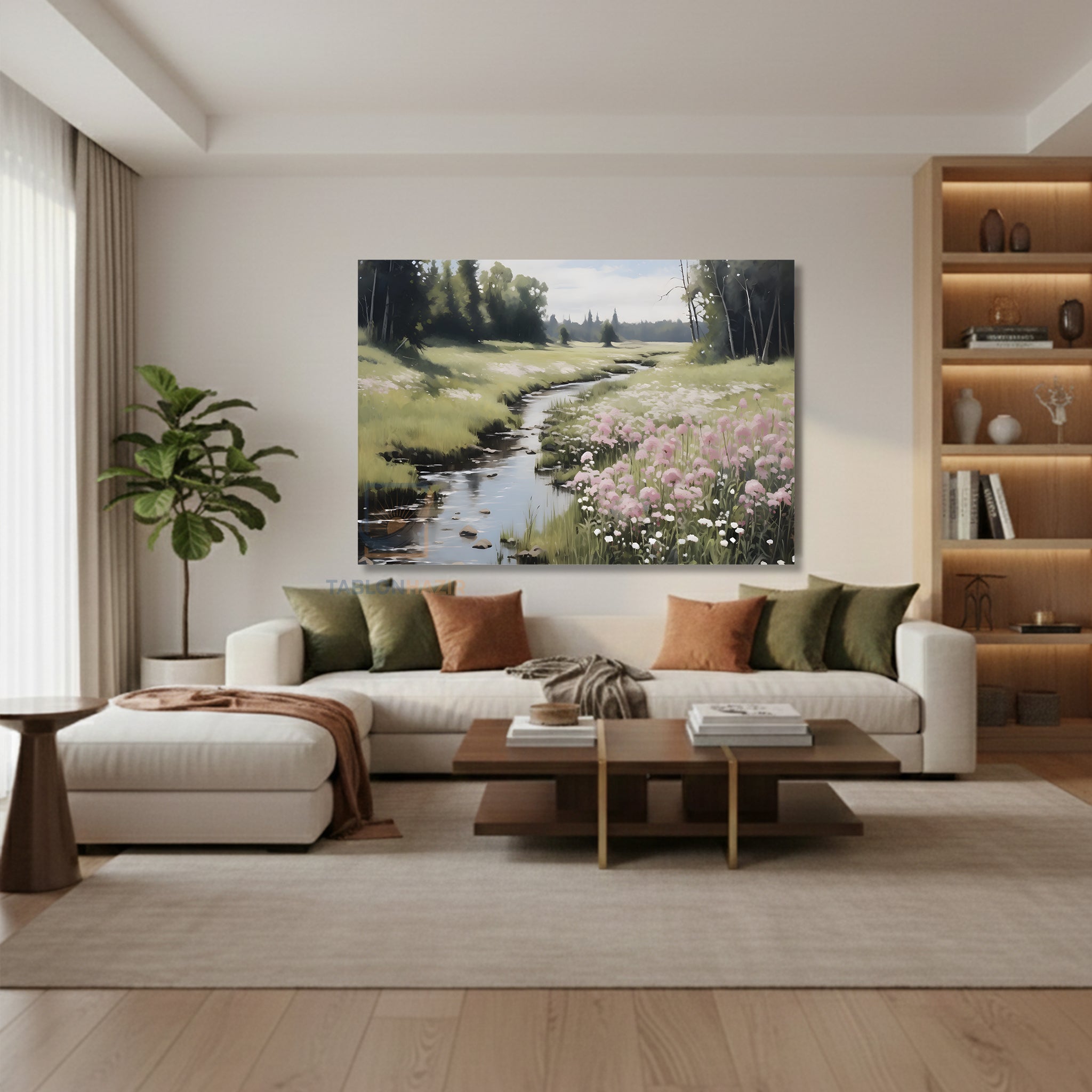 Yatay Kanvas Duvar Tablosu Yesildogamanzarasi2 Salon Tablosu Ofis Tablosu Ev Hediyesi Dekorasyon
