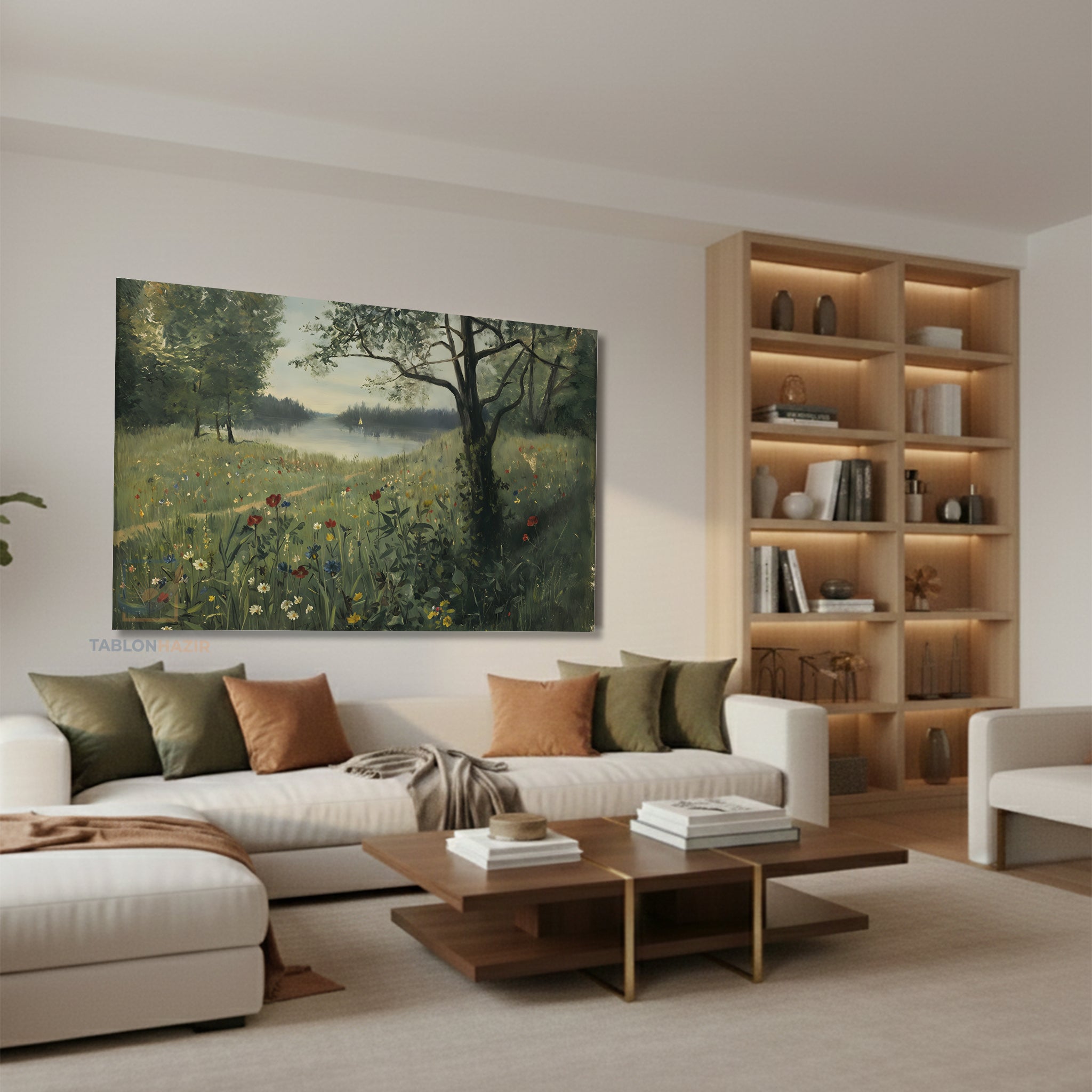 Yatay Kanvas Duvar Tablosu Yesildogamanzarasi3 Salon Tablosu Ofis Tablosu Ev Hediyesi Dekorasyon
