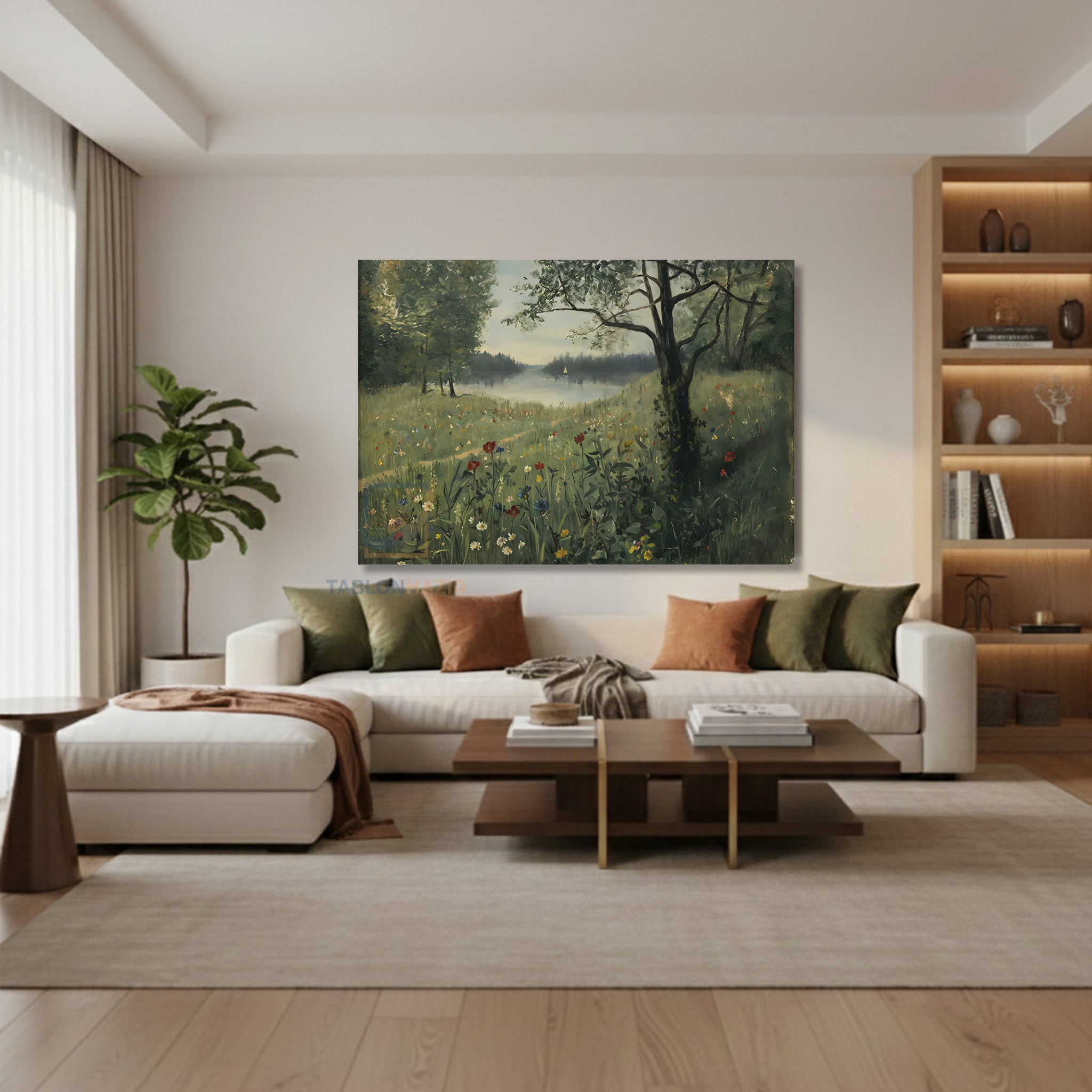Yatay Kanvas Duvar Tablosu Yesildogamanzarasi3 Salon Tablosu Ofis Tablosu Ev Hediyesi Dekorasyon