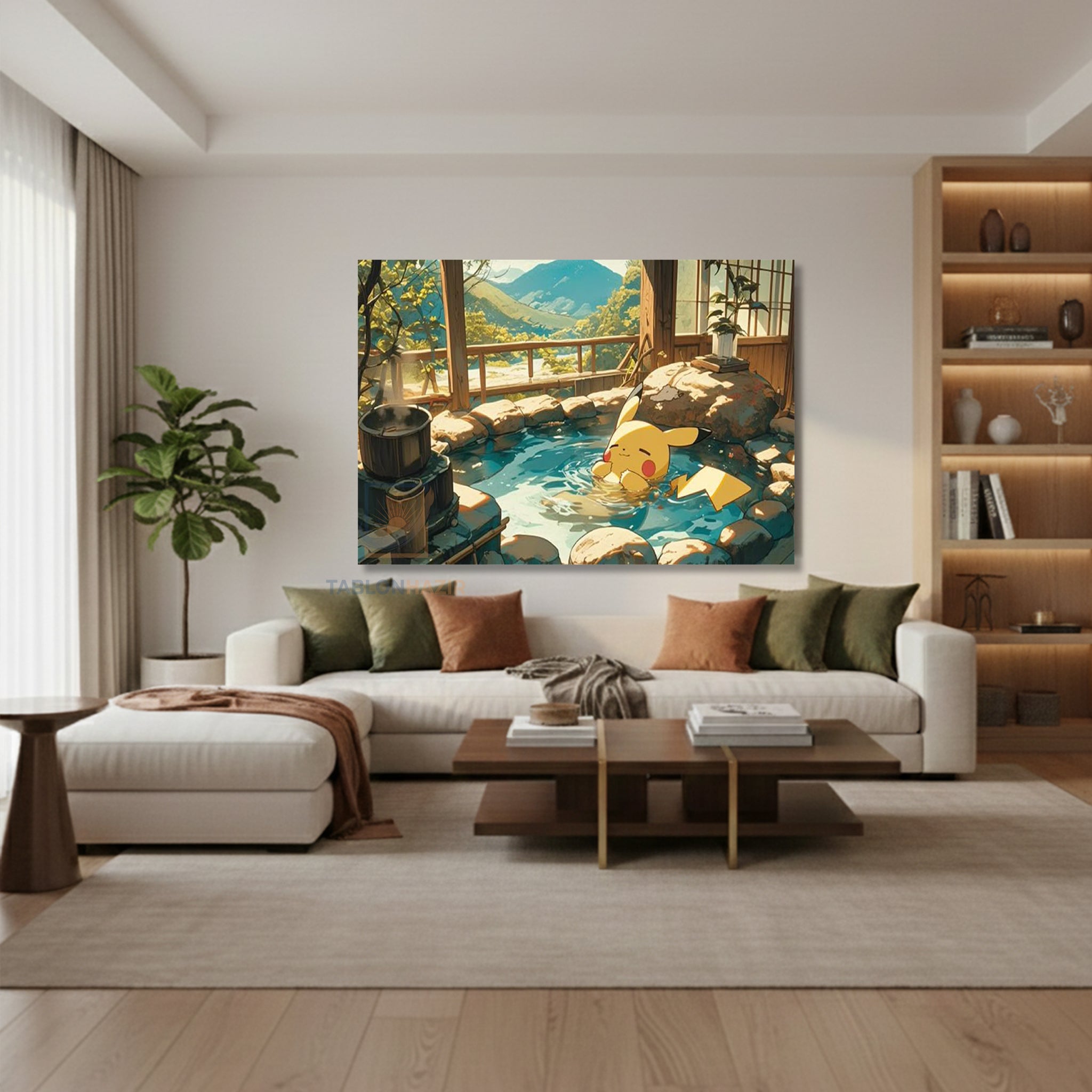 Yatay Kanvas Duvar Tablosu Anime Pica Keyif Salon Tablosu Ofis Tablosu Yeni Ev Hediyesi Dekorasyon