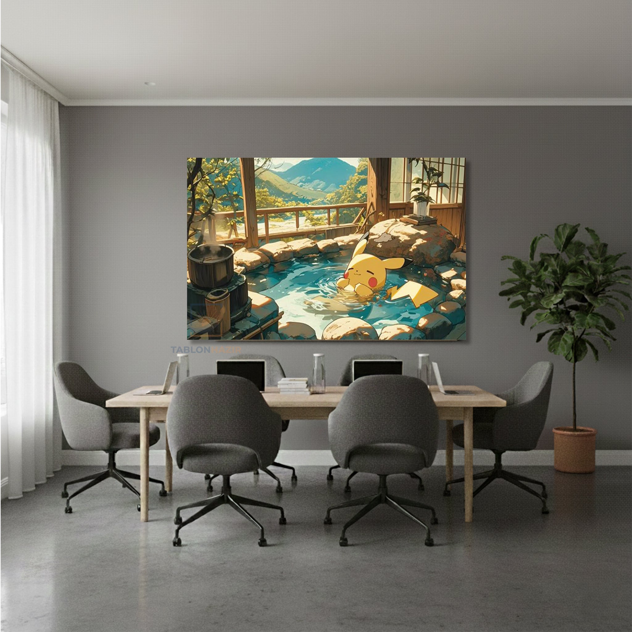 Yatay Kanvas Duvar Tablosu Anime Pica Keyif Salon Tablosu Ofis Tablosu Yeni Ev Hediyesi Dekorasyon