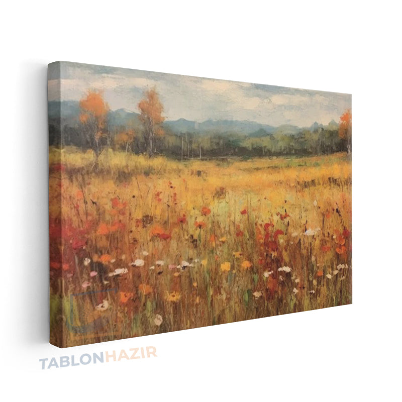 Yatay Kanvas Duvar Tablosu Bahar Manzara Salon Tablosu Ofis Tablosu Yeni Ev Hediyesi Dekorasyon