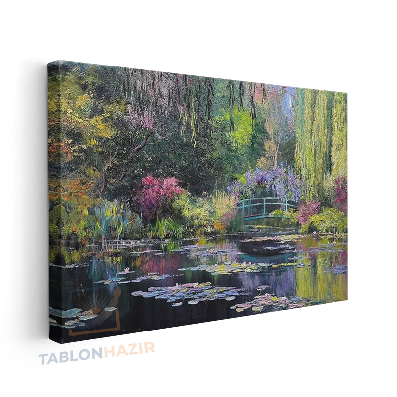 Yatay Kanvas Duvar Tablosu Nilufer Manzara Salon Tablosu Ofis Tablosu Yeni Ev Hediyesi Dekorasyon