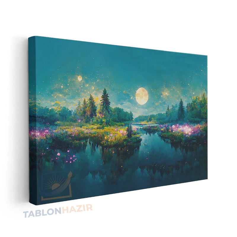 Yatay Kanvas Duvar Tablosu Büyülümekan Salon Tablosu Ofis Tablosu Yeni Ev Hediyesi Dekorasyon