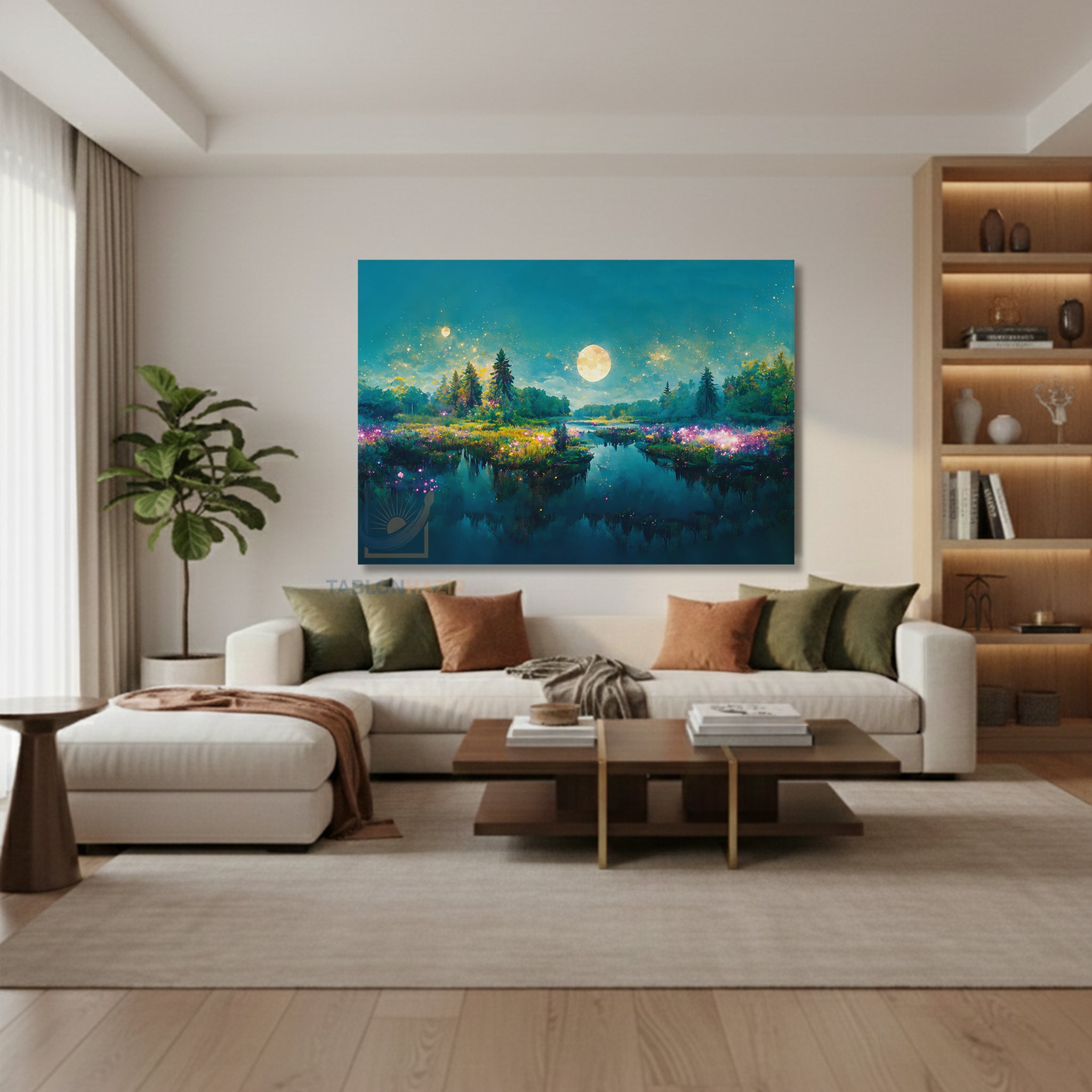 Yatay Kanvas Duvar Tablosu Büyülümekan Salon Tablosu Ofis Tablosu Yeni Ev Hediyesi Dekorasyon