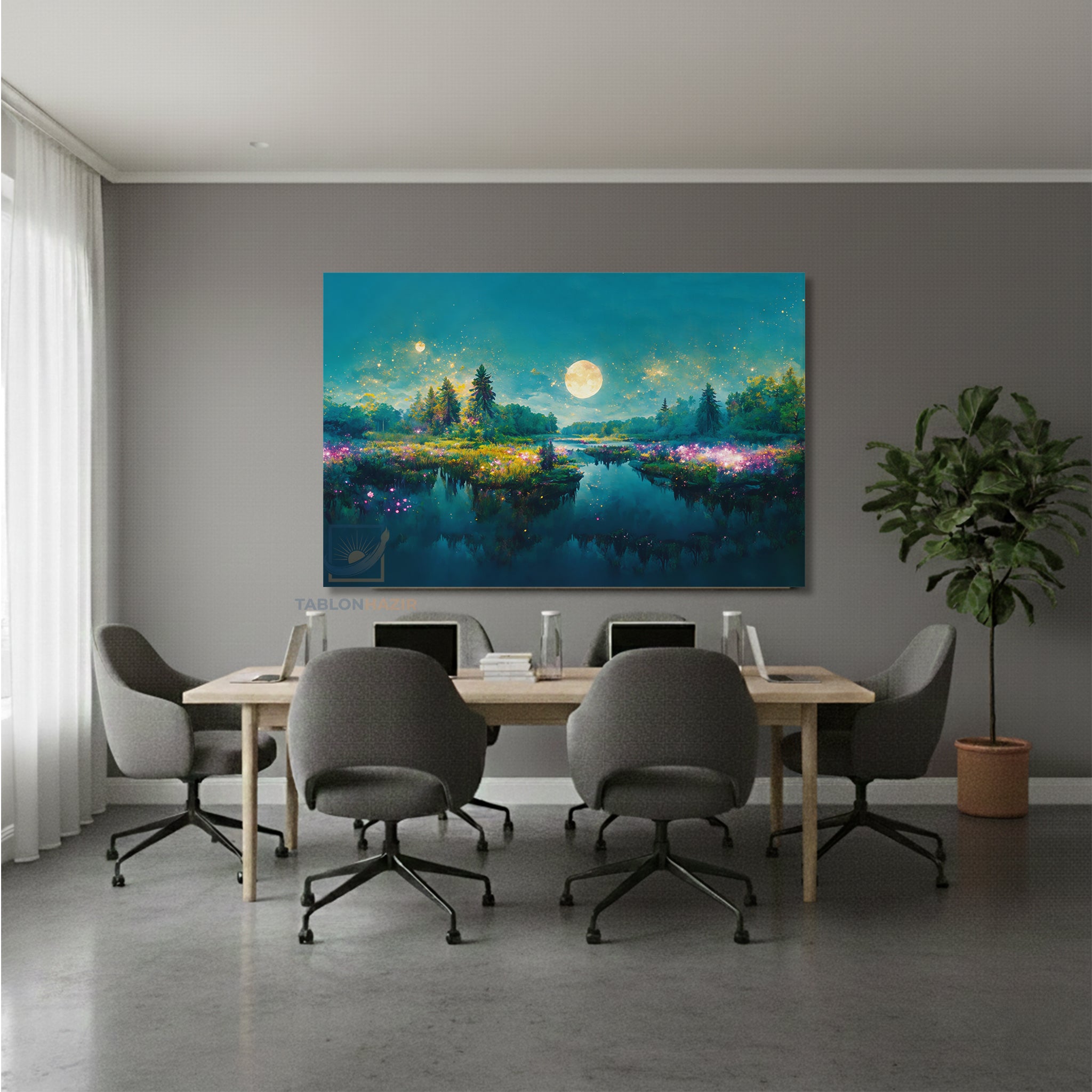 Yatay Kanvas Duvar Tablosu Büyülümekan Salon Tablosu Ofis Tablosu Yeni Ev Hediyesi Dekorasyon