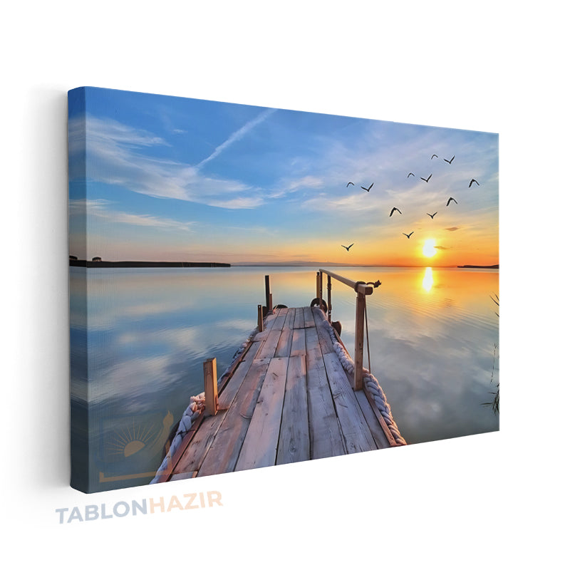 Yatay Kanvas Duvar Tablosu Gunbatimi Gorseli Salon Tablosu Ofis Tablosu Yeni Ev Hediyesi Dekorasyon