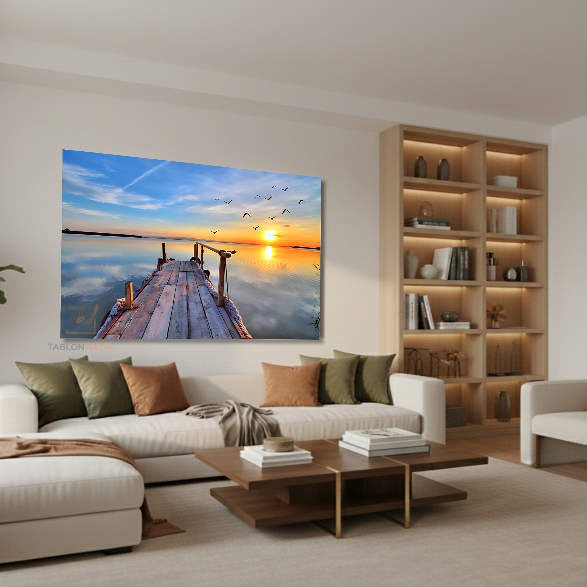Yatay Kanvas Duvar Tablosu Gunbatimi Gorseli Salon Tablosu Ofis Tablosu Yeni Ev Hediyesi Dekorasyon