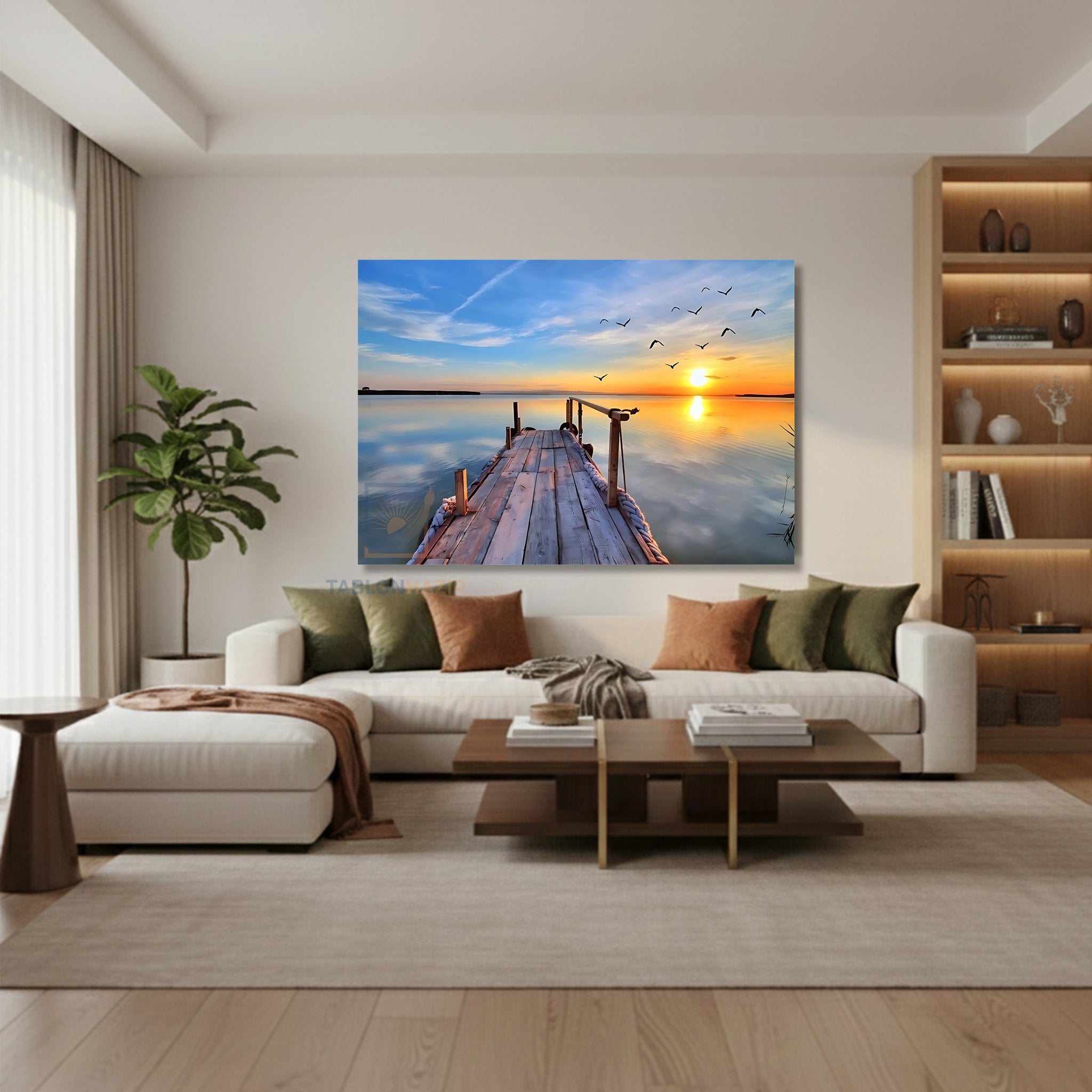 Yatay Kanvas Duvar Tablosu Gunbatimi Gorseli Salon Tablosu Ofis Tablosu Yeni Ev Hediyesi Dekorasyon