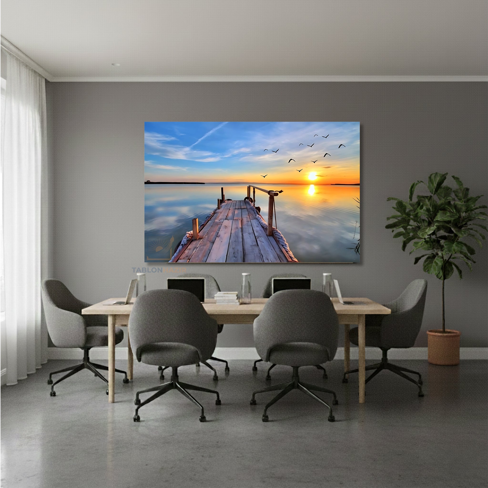 Yatay Kanvas Duvar Tablosu Gunbatimi Gorseli Salon Tablosu Ofis Tablosu Yeni Ev Hediyesi Dekorasyon
