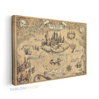 Yatay Kanvas Duvar Tablosu Hogwards Map Salon Tablosu Ofis Tablosu Yeni Ev Hediyesi Dekorasyon