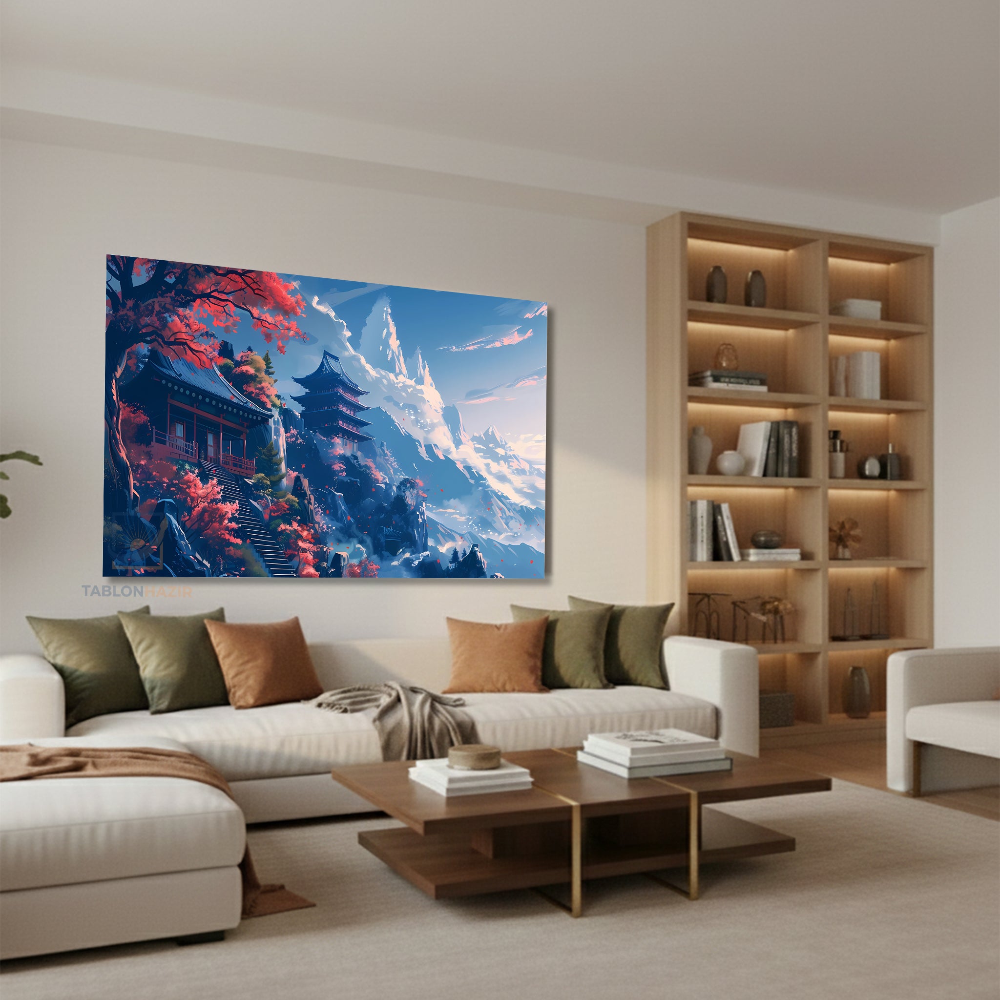 Yatay Kanvas Duvar Tablosu Japon Tapinak Agac Salon Tablosu Ofis Tablosu Yeni Ev Hediyesi Dekorasyon