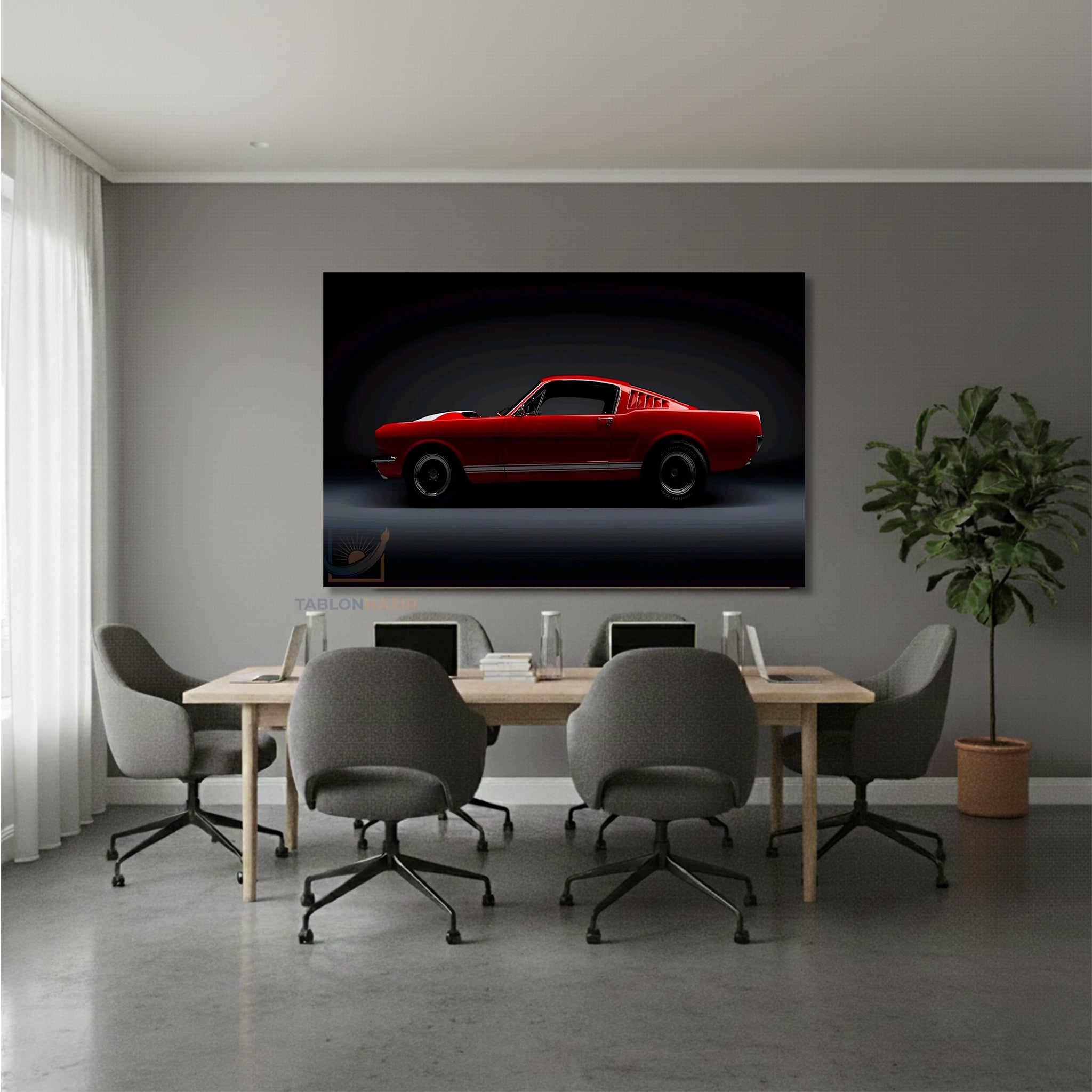 Yatay Kanvas Duvar Tablosu Kirmizi Spor Araba Salon Tablosu Ofis Tablosu Yeni Ev Hediyesi Dekorasyon