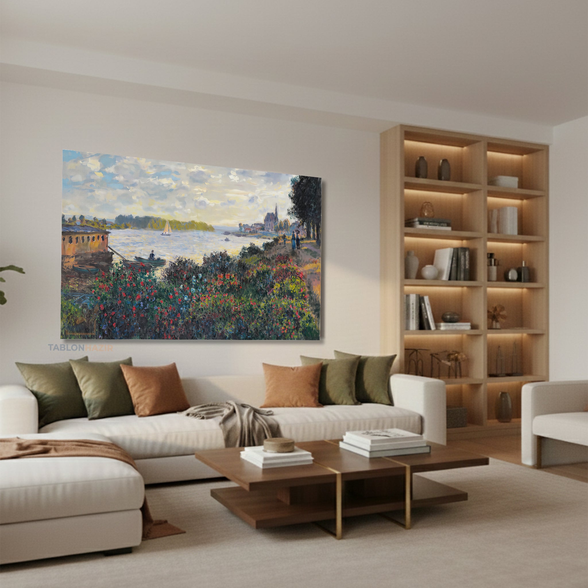 Yatay Kanvas Duvar Tablosu Klasik Cizim Manzara Salon Tablosu Ofis Tablosu Ev Hediyesi Dekorasyon