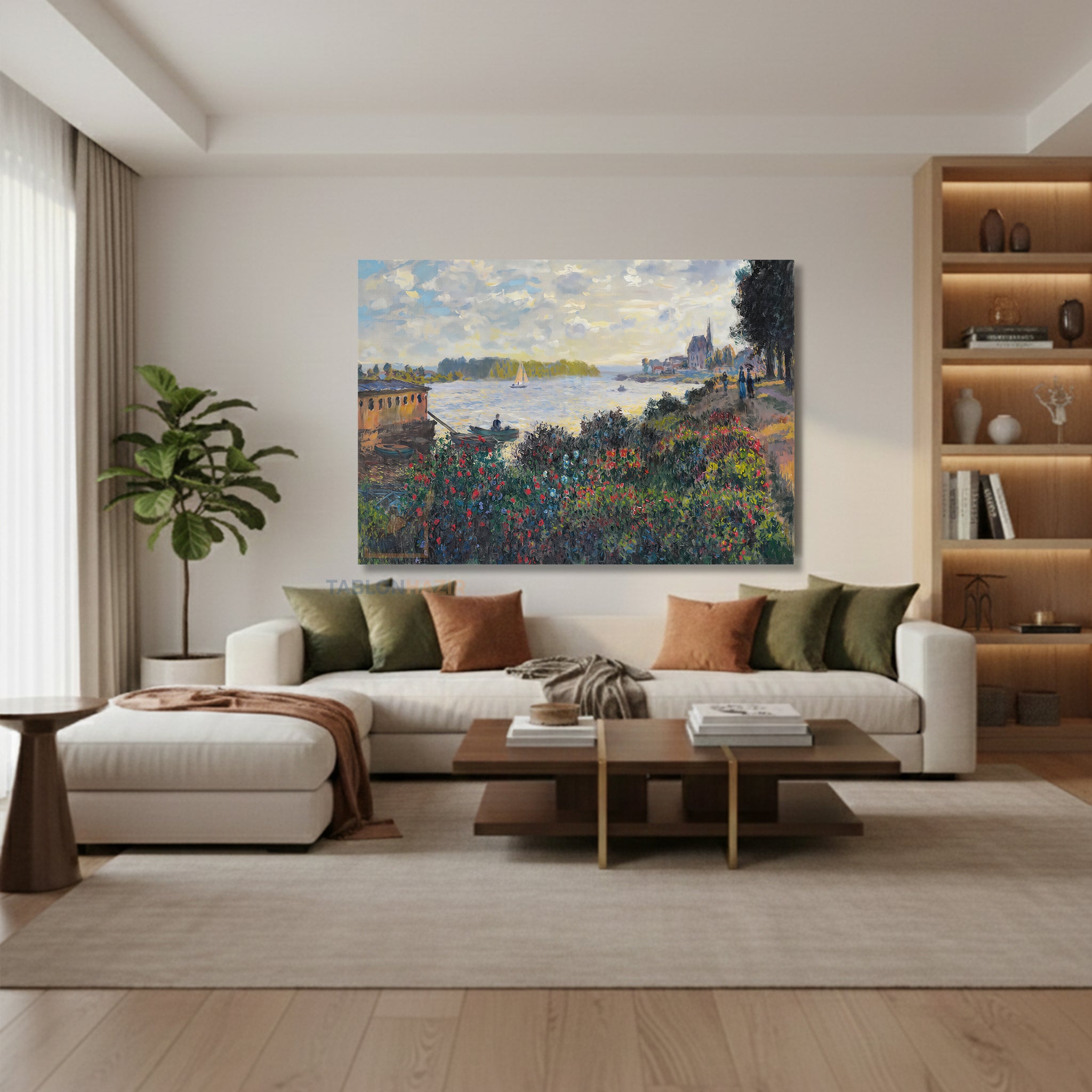 Yatay Kanvas Duvar Tablosu Klasik Cizim Manzara Salon Tablosu Ofis Tablosu Ev Hediyesi Dekorasyon