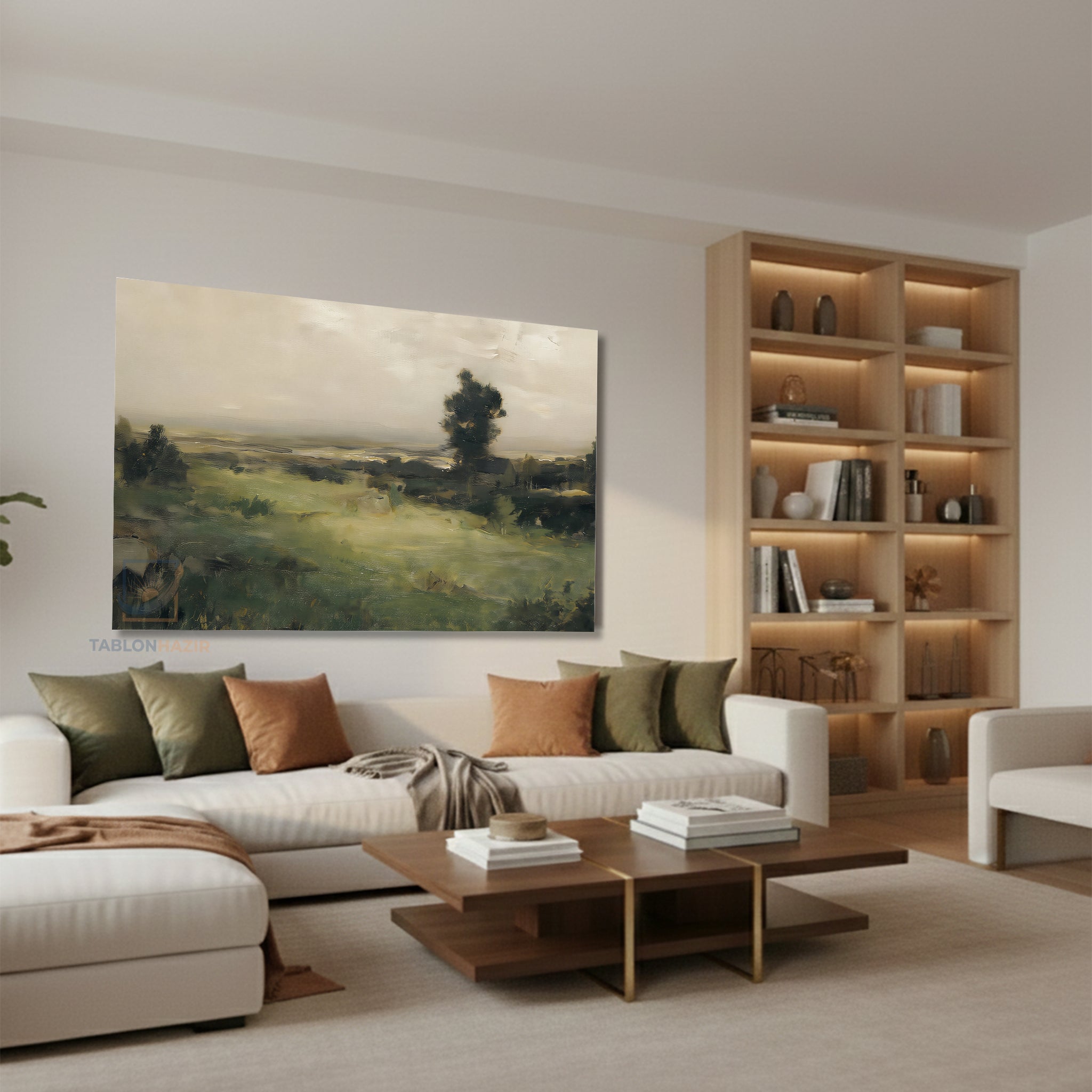 Yatay Kanvas Duvar Tablosu Klasik Manzara 1 Salon Tablosu Ofis Tablosu Yeni Ev Hediyesi Dekorasyon