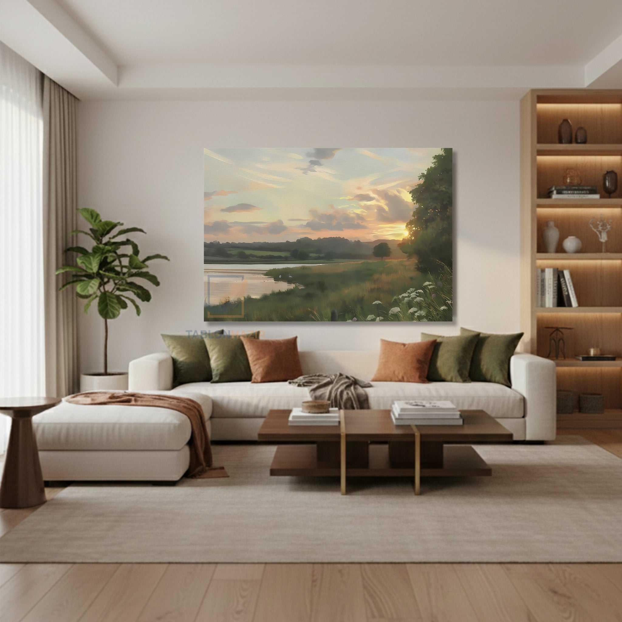 Yatay Kanvas Duvar Tablosu Klasik Manzara 14 Salon Tablosu Ofis Tablosu Yeni Ev Hediyesi Dekorasyon