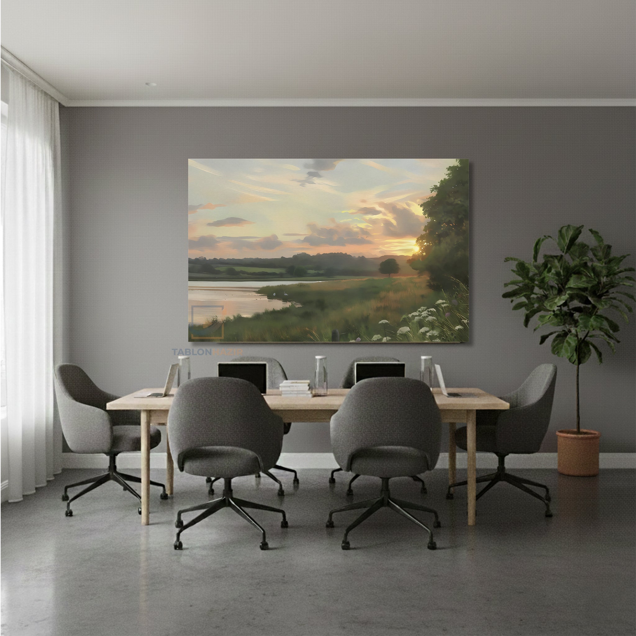 Yatay Kanvas Duvar Tablosu Klasik Manzara 14 Salon Tablosu Ofis Tablosu Yeni Ev Hediyesi Dekorasyon