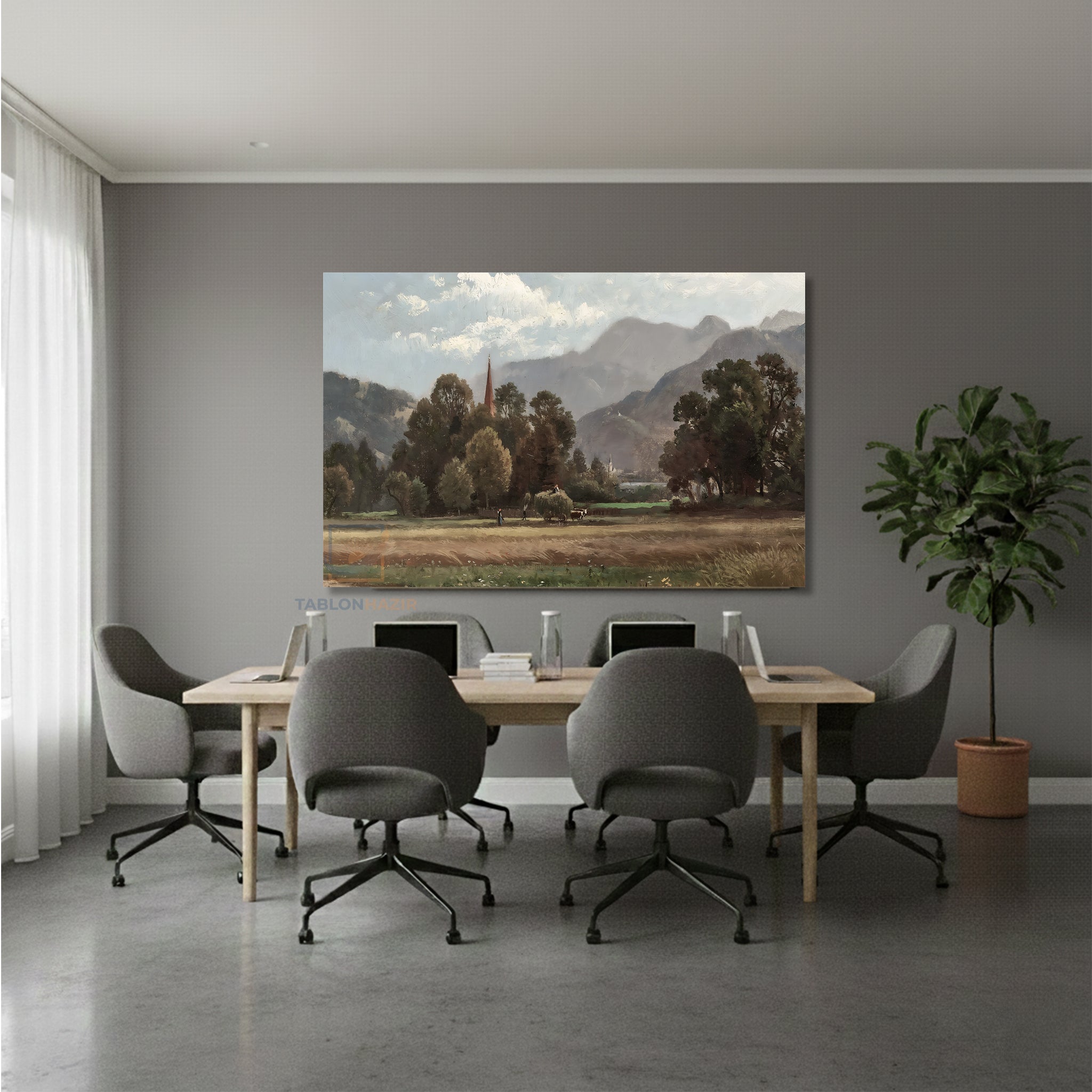 Yatay Kanvas Duvar Tablosu Klasik Manzara 15 Salon Tablosu Ofis Tablosu Yeni Ev Hediyesi Dekorasyon