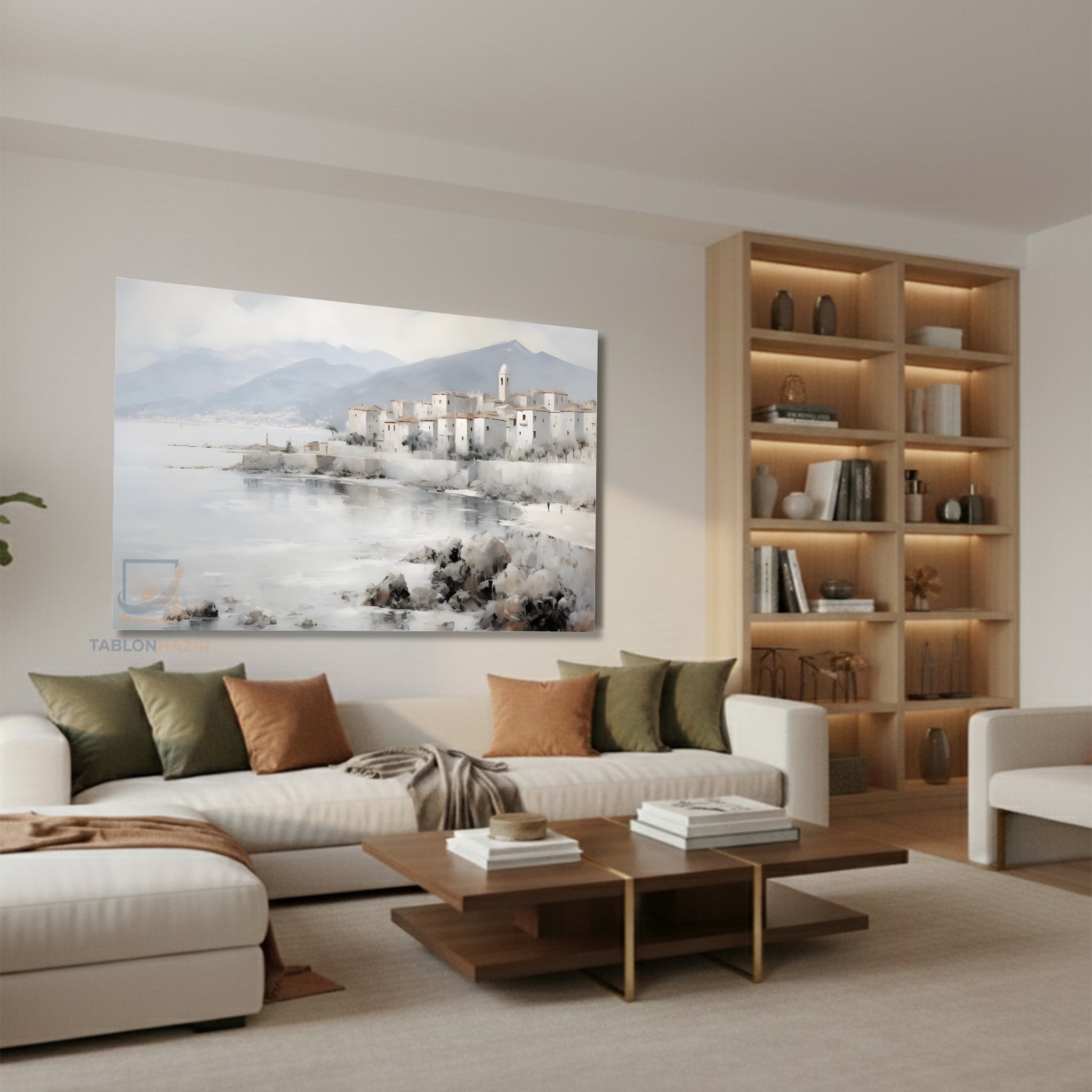 Yatay Kanvas Duvar Tablosu Klasik Manzara 17 Salon Tablosu Ofis Tablosu Yeni Ev Hediyesi Dekorasyon