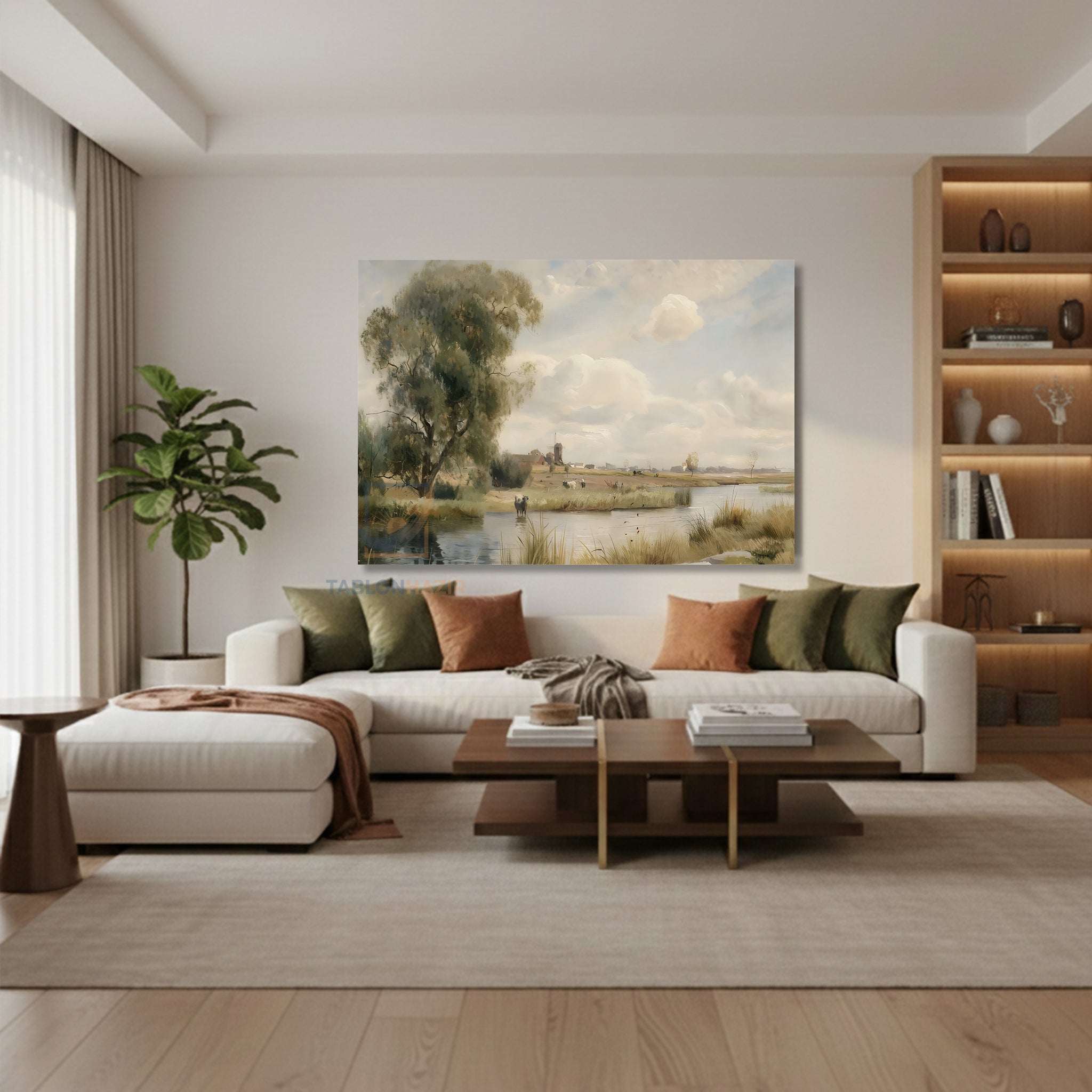 Yatay Kanvas Duvar Tablosu Klasik Manzara 18 Salon Tablosu Ofis Tablosu Yeni Ev Hediyesi Dekorasyon