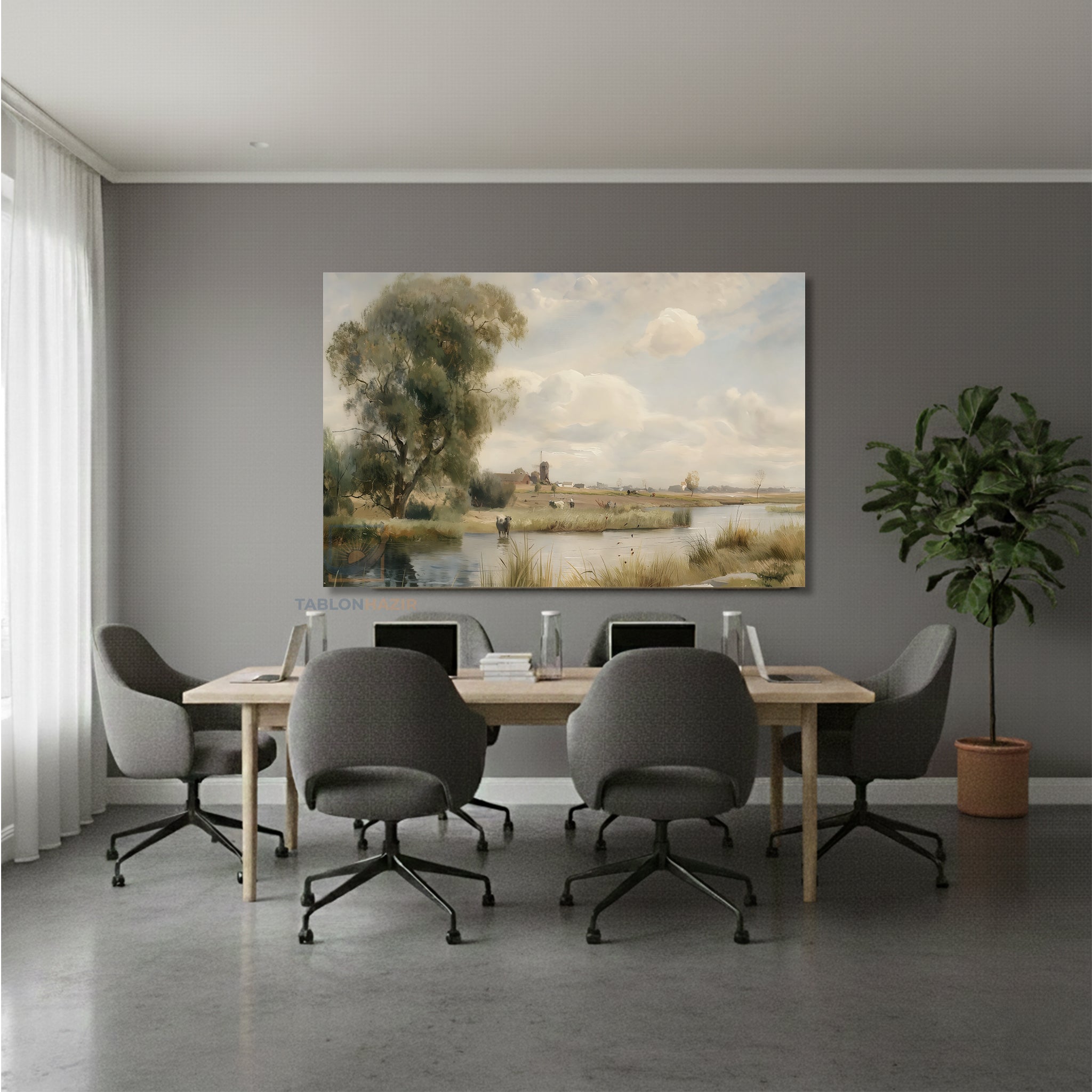 Yatay Kanvas Duvar Tablosu Klasik Manzara 18 Salon Tablosu Ofis Tablosu Yeni Ev Hediyesi Dekorasyon