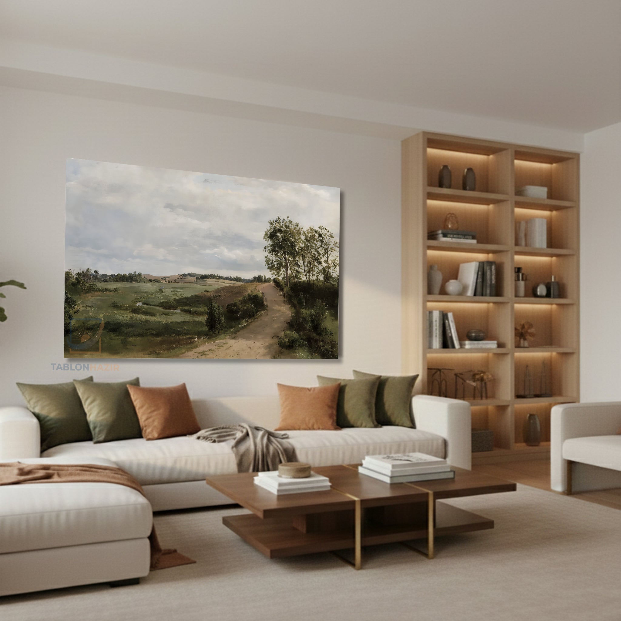Yatay Kanvas Duvar Tablosu Klasik Manzara 19 Salon Tablosu Ofis Tablosu Yeni Ev Hediyesi Dekorasyon
