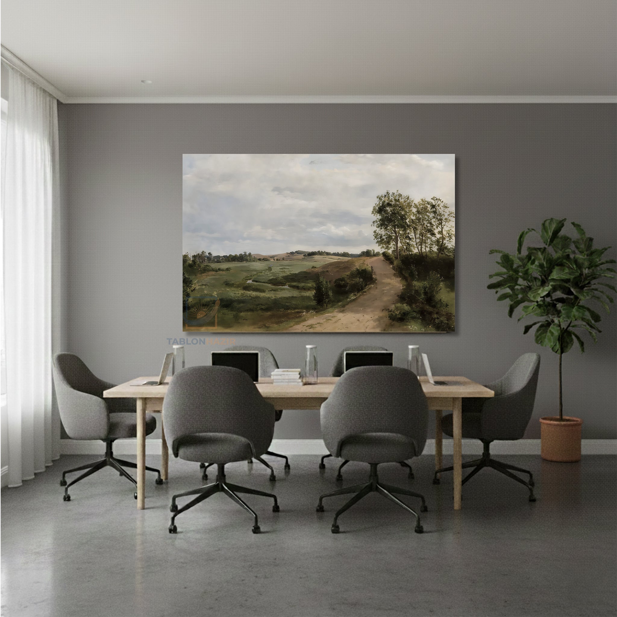 Yatay Kanvas Duvar Tablosu Klasik Manzara 19 Salon Tablosu Ofis Tablosu Yeni Ev Hediyesi Dekorasyon