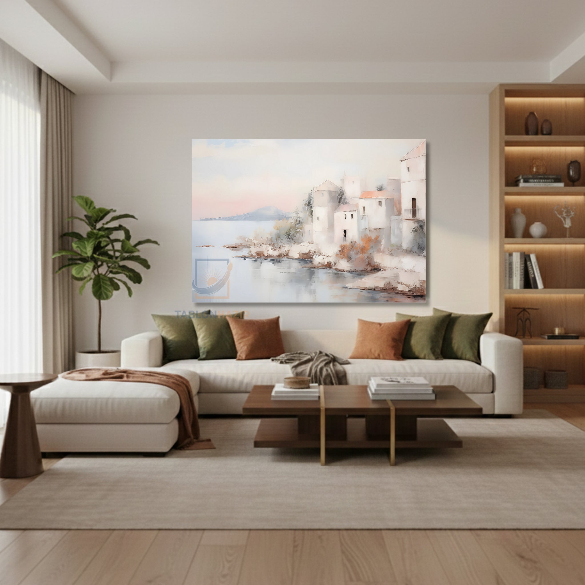 Yatay Kanvas Duvar Tablosu Klasik Manzara 3 Salon Tablosu Ofis Tablosu Yeni Ev Hediyesi Dekorasyon