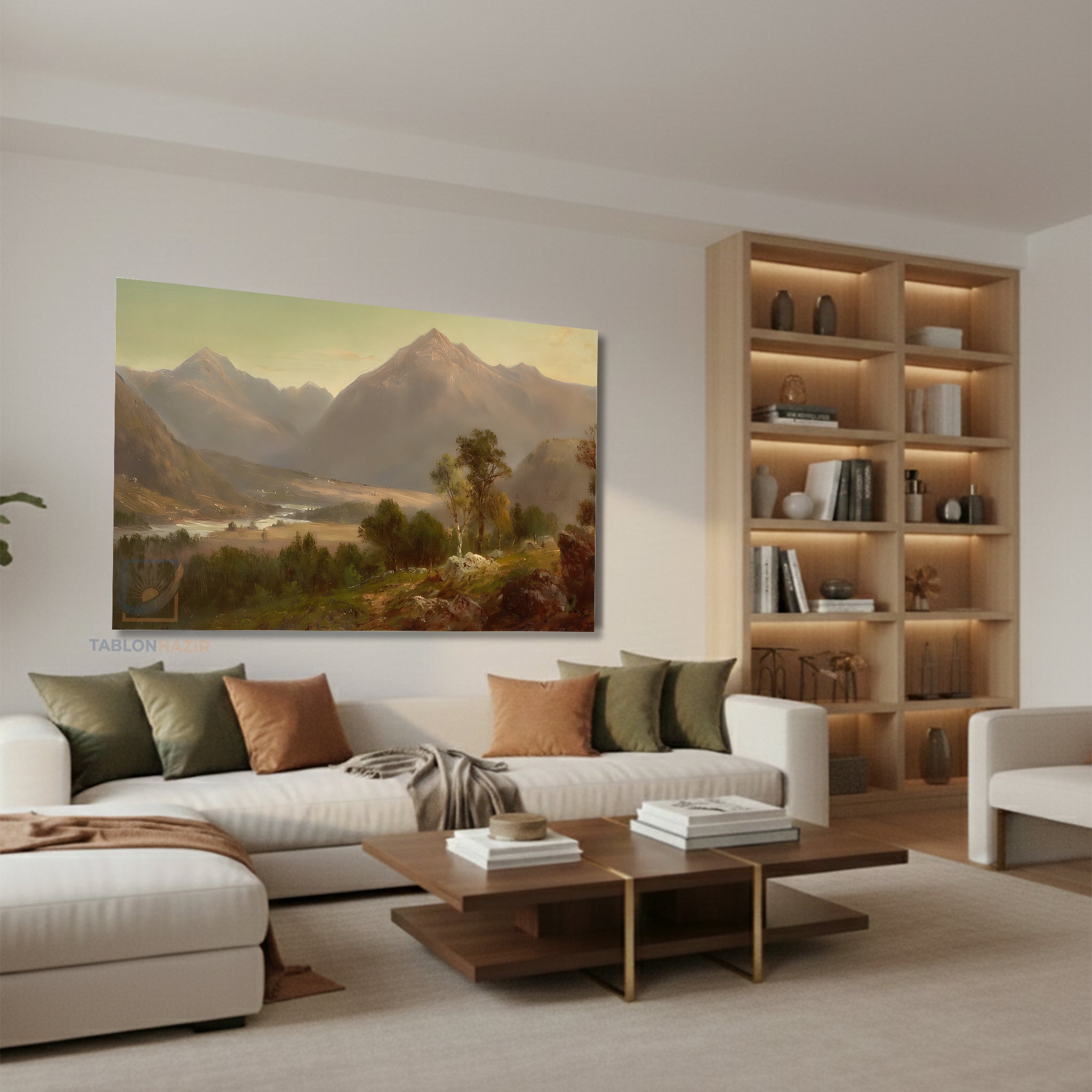Yatay Kanvas Duvar Tablosu Klasik Manzara 4 Salon Tablosu Ofis Tablosu Yeni Ev Hediyesi Dekorasyon
