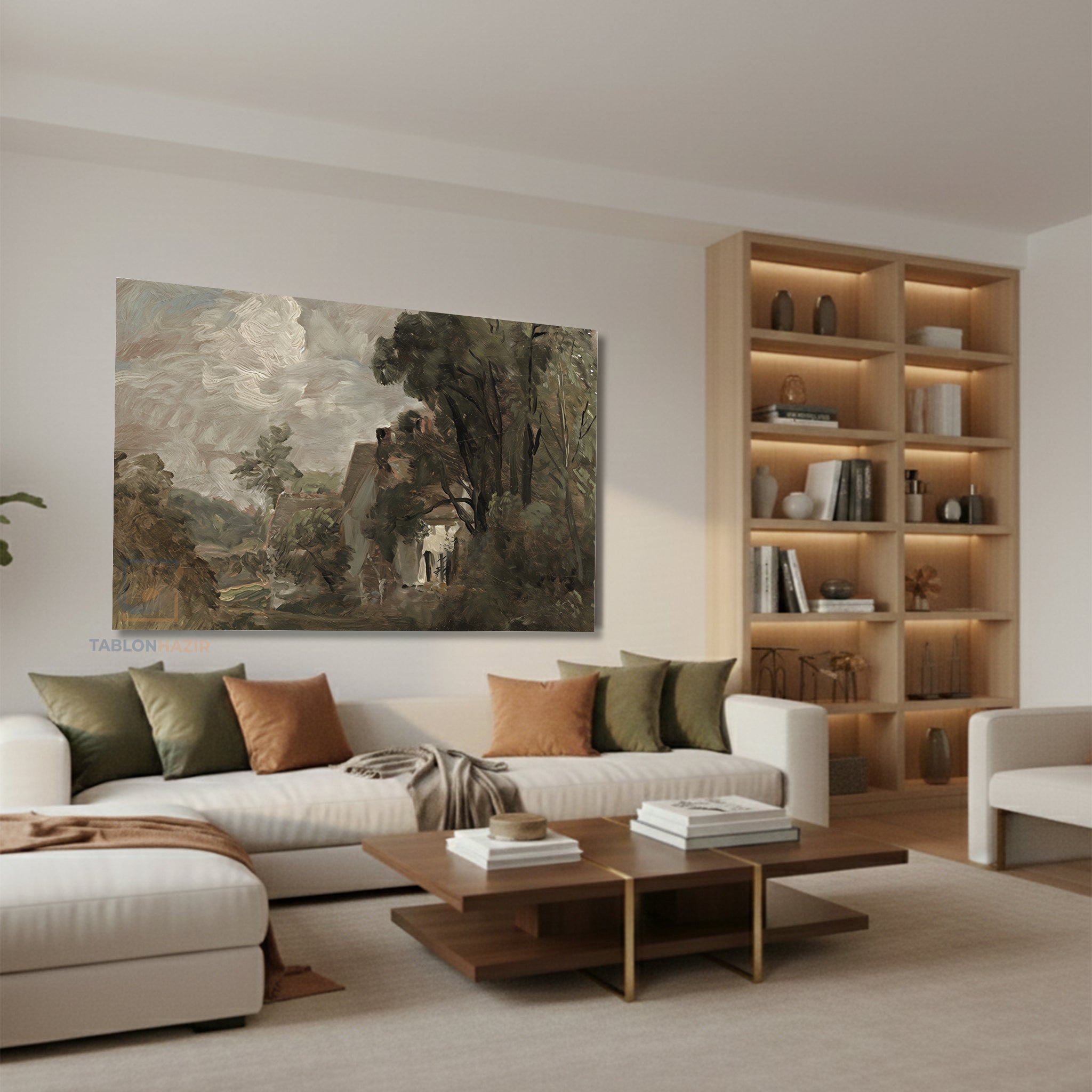 Yatay Kanvas Duvar Tablosu Klasik Manzara 5 Salon Tablosu Ofis Tablosu Yeni Ev Hediyesi Dekorasyon