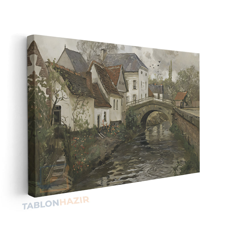 Yatay Kanvas Duvar Tablosu Klasik Manzara 7 Salon Tablosu Ofis Tablosu Yeni Ev Hediyesi Dekorasyon