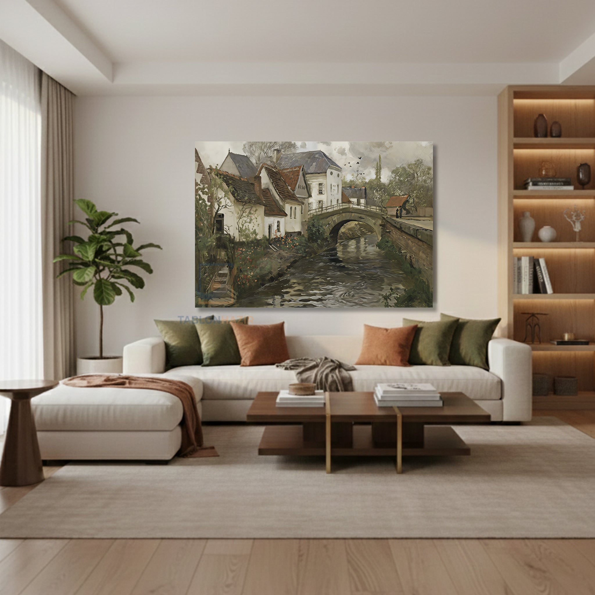 Yatay Kanvas Duvar Tablosu Klasik Manzara 7 Salon Tablosu Ofis Tablosu Yeni Ev Hediyesi Dekorasyon
