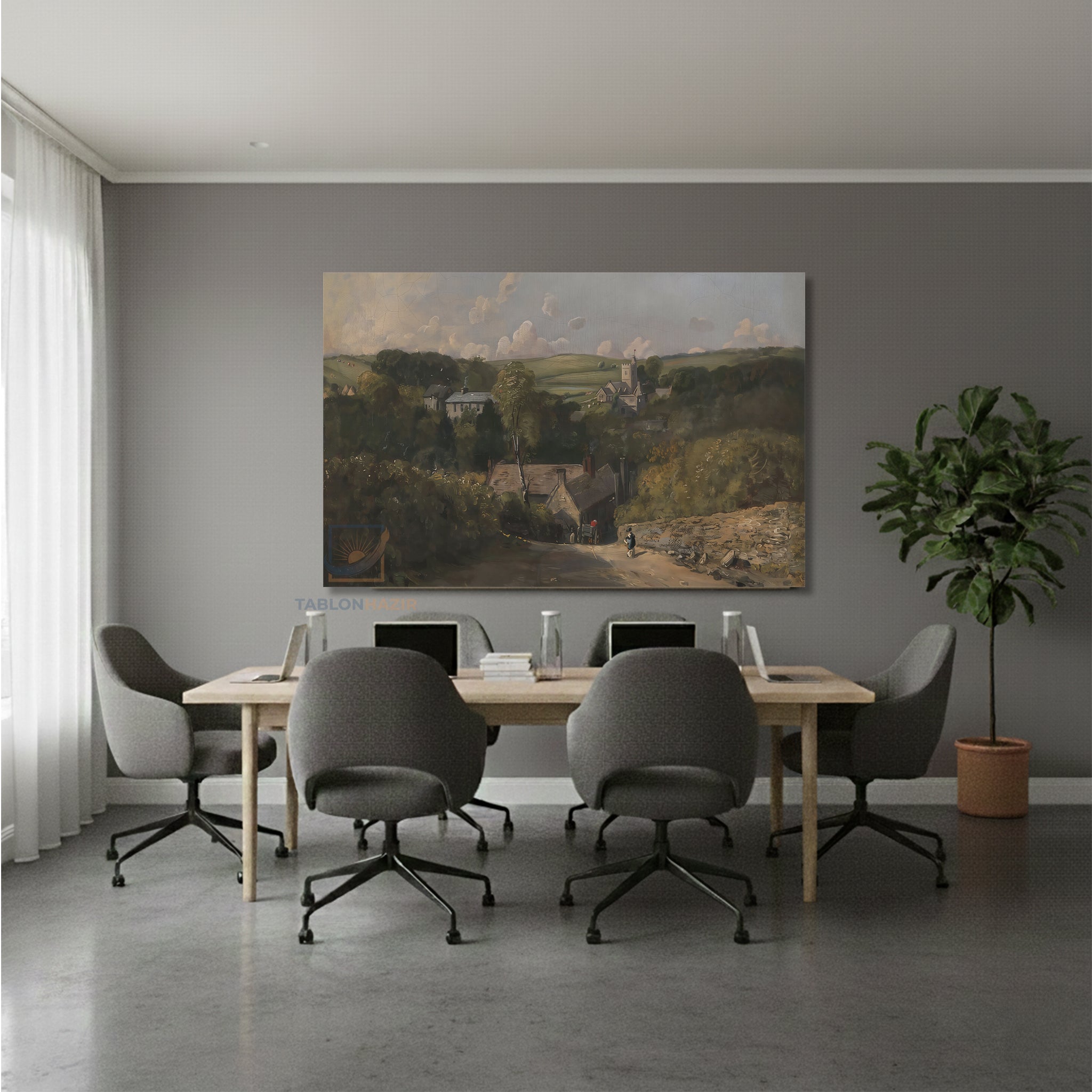 Yatay Kanvas Duvar Tablosu Klasik Manzara 8 Salon Tablosu Ofis Tablosu Yeni Ev Hediyesi Dekorasyon