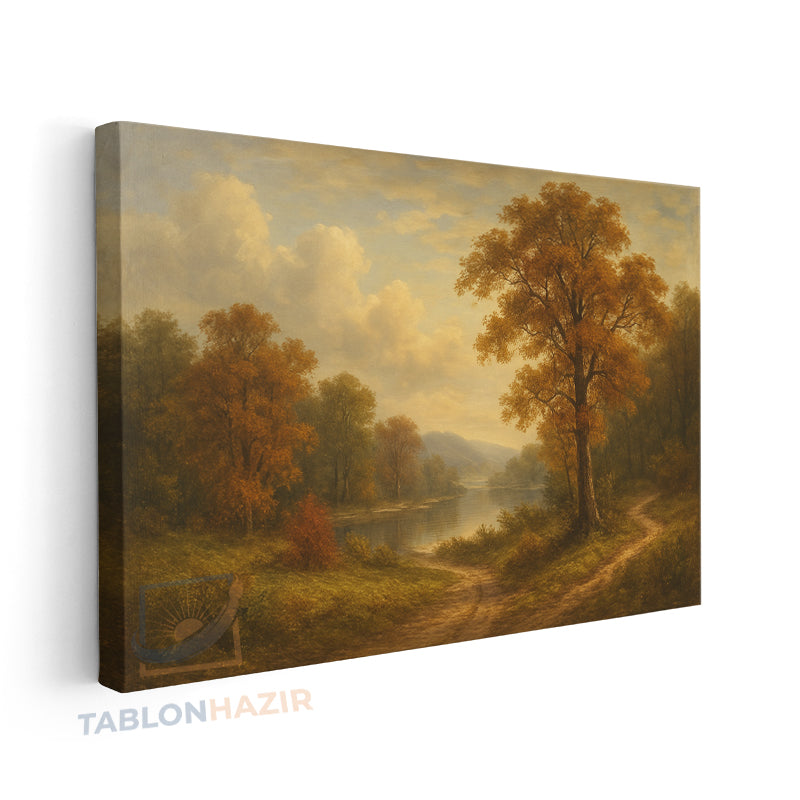Yatay Kanvas Duvar Tablosu Klasik Manzara Cizimi Salon Tablosu Ofis Tablosu Ev Hediyesi Dekorasyon