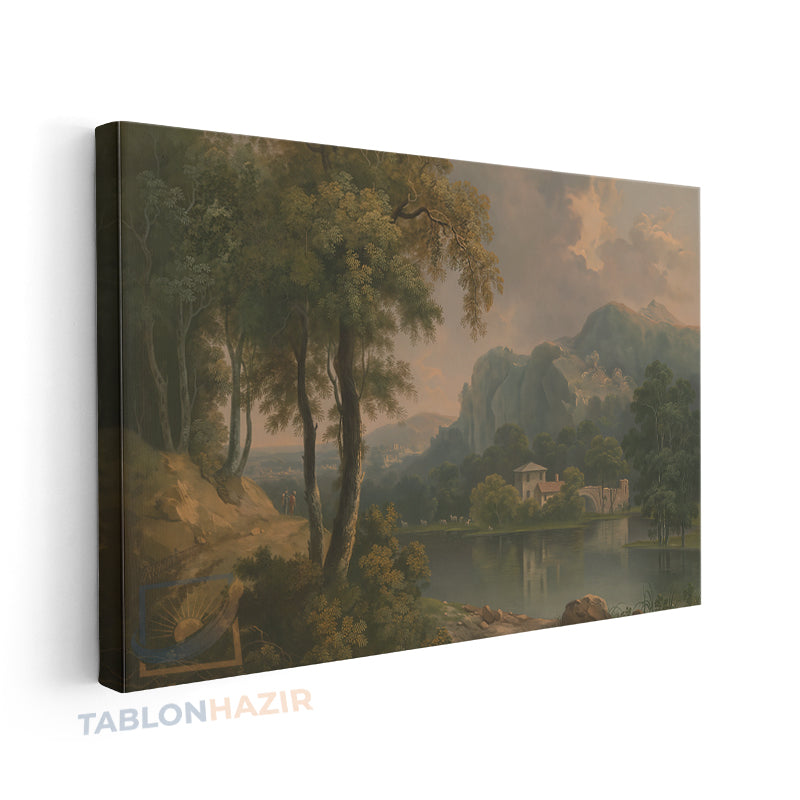 Yatay Kanvas Duvar Tablosu Klasik Manzara Sonbahar Salon Tablosu Ofis Tablosu Ev Hediyesi Dekorasyon