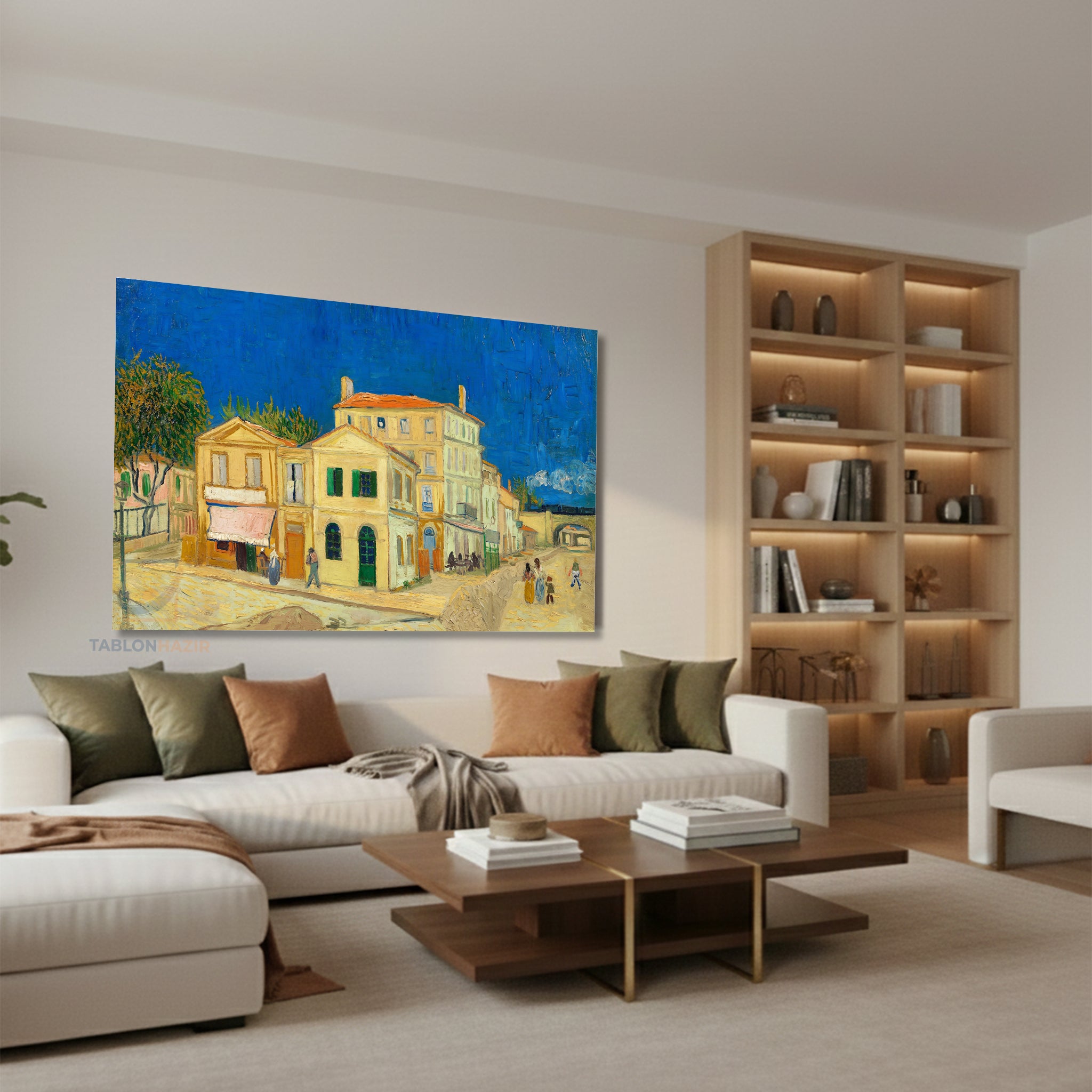 Yatay Kanvas Duvar Tablosu Klasik Ressam Kasaba Salon Tablosu Ofis Tablosu Ev Hediyesi Dekorasyon