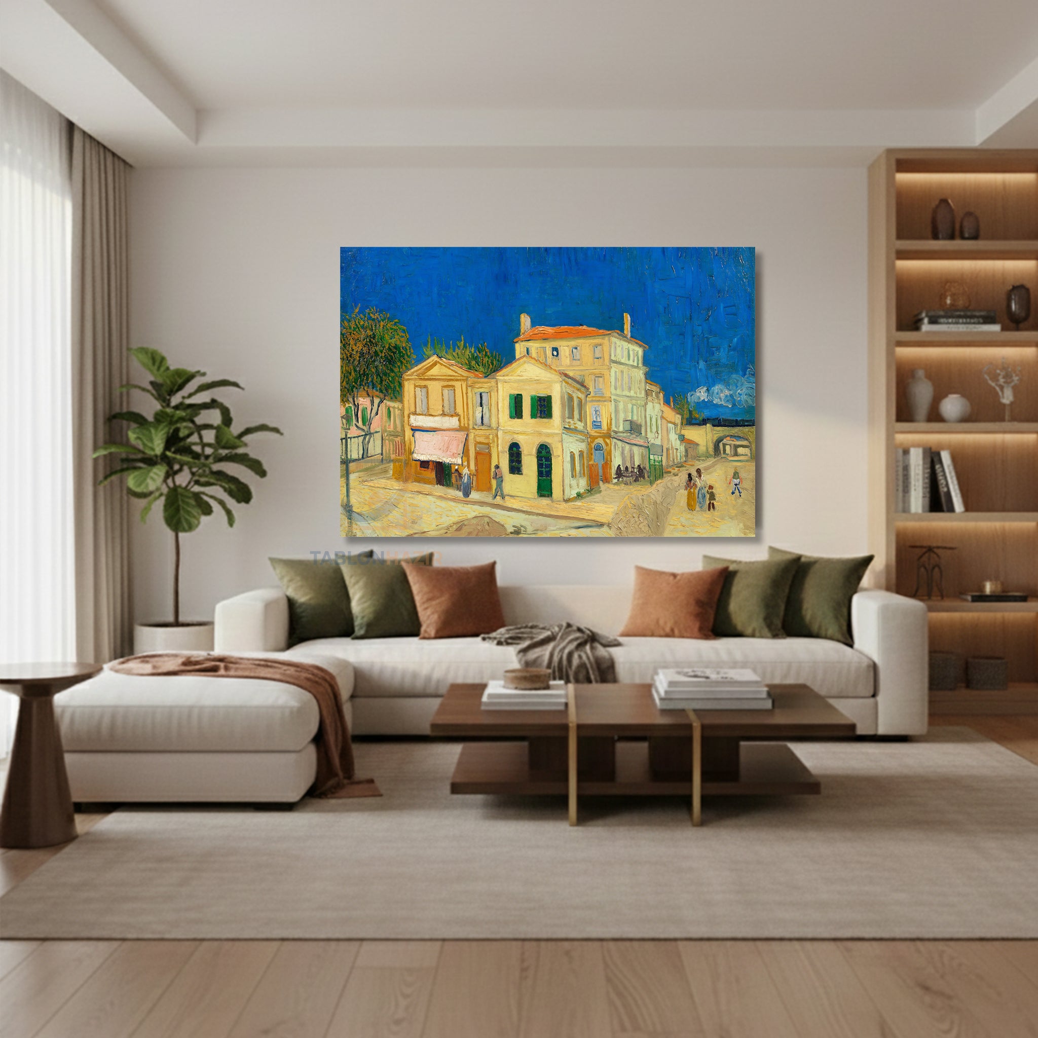 Yatay Kanvas Duvar Tablosu Klasik Ressam Kasaba Salon Tablosu Ofis Tablosu Ev Hediyesi Dekorasyon