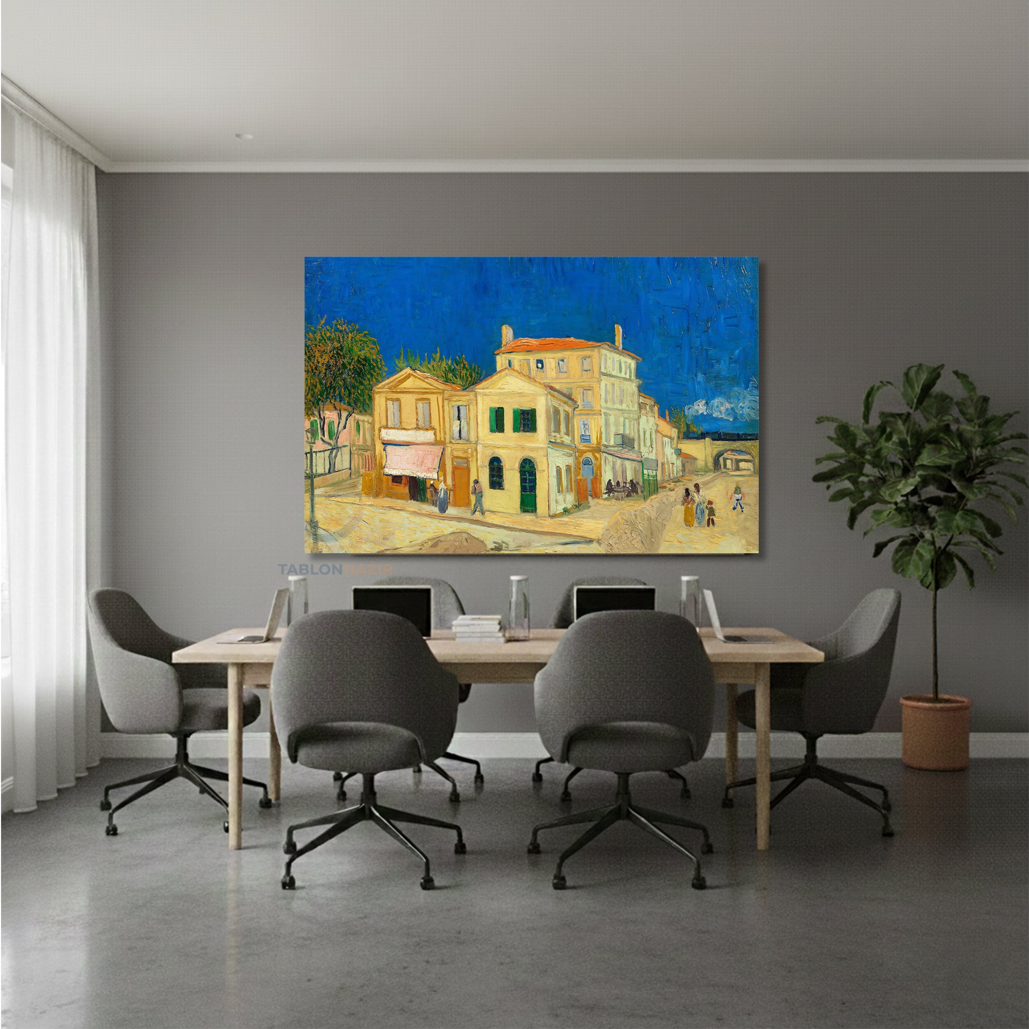 Yatay Kanvas Duvar Tablosu Klasik Ressam Kasaba Salon Tablosu Ofis Tablosu Ev Hediyesi Dekorasyon